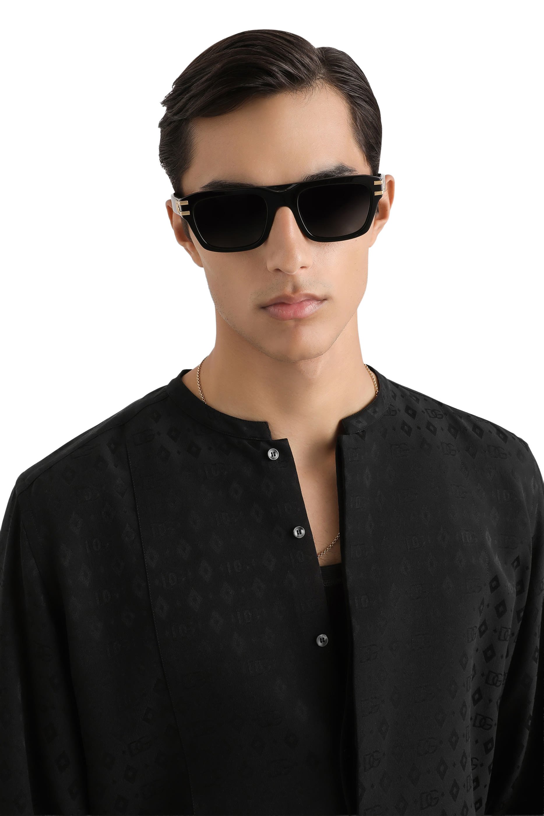 Silk Martini-fit Shirt with Plastron