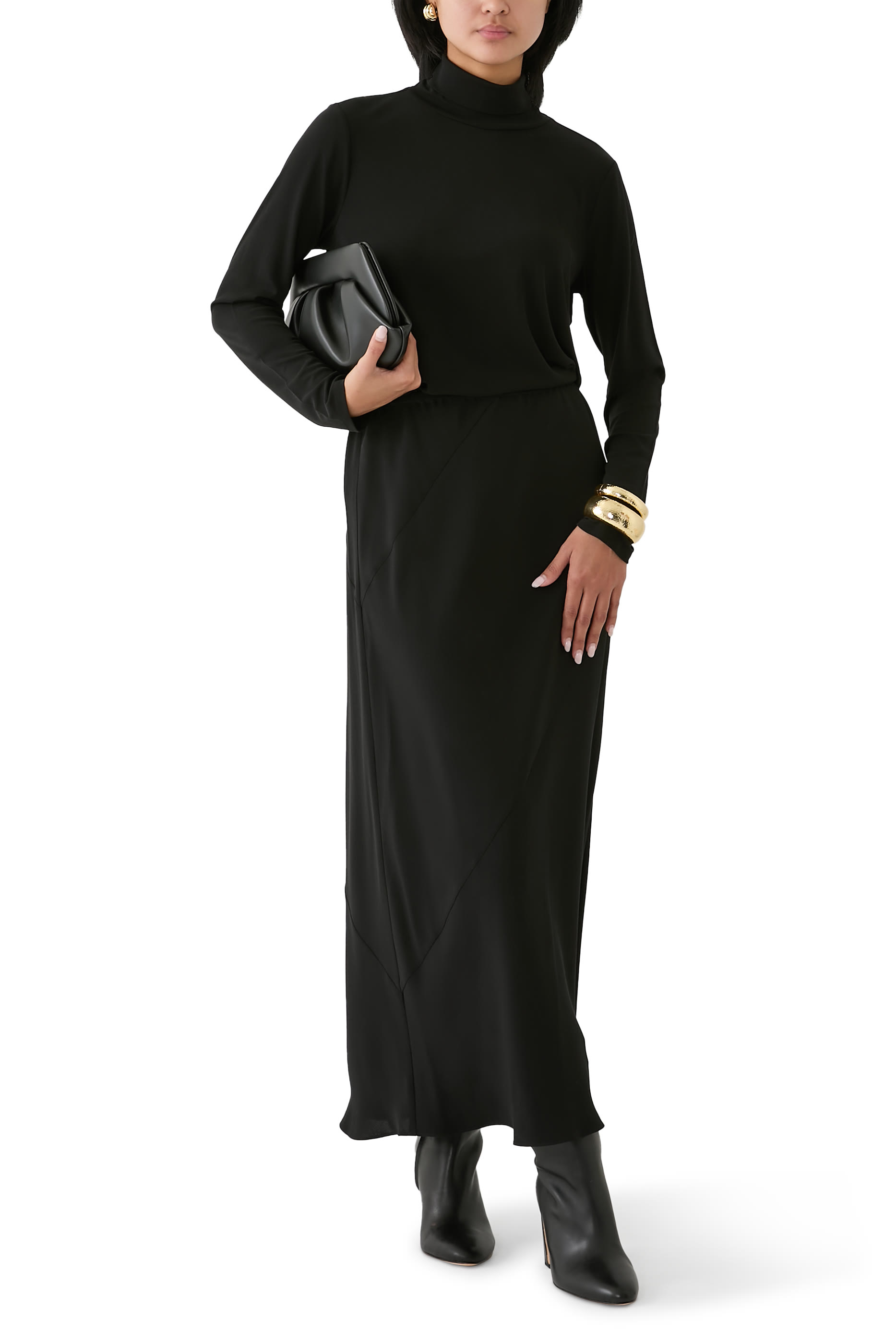 Silk Double Crepe Bias Skirt