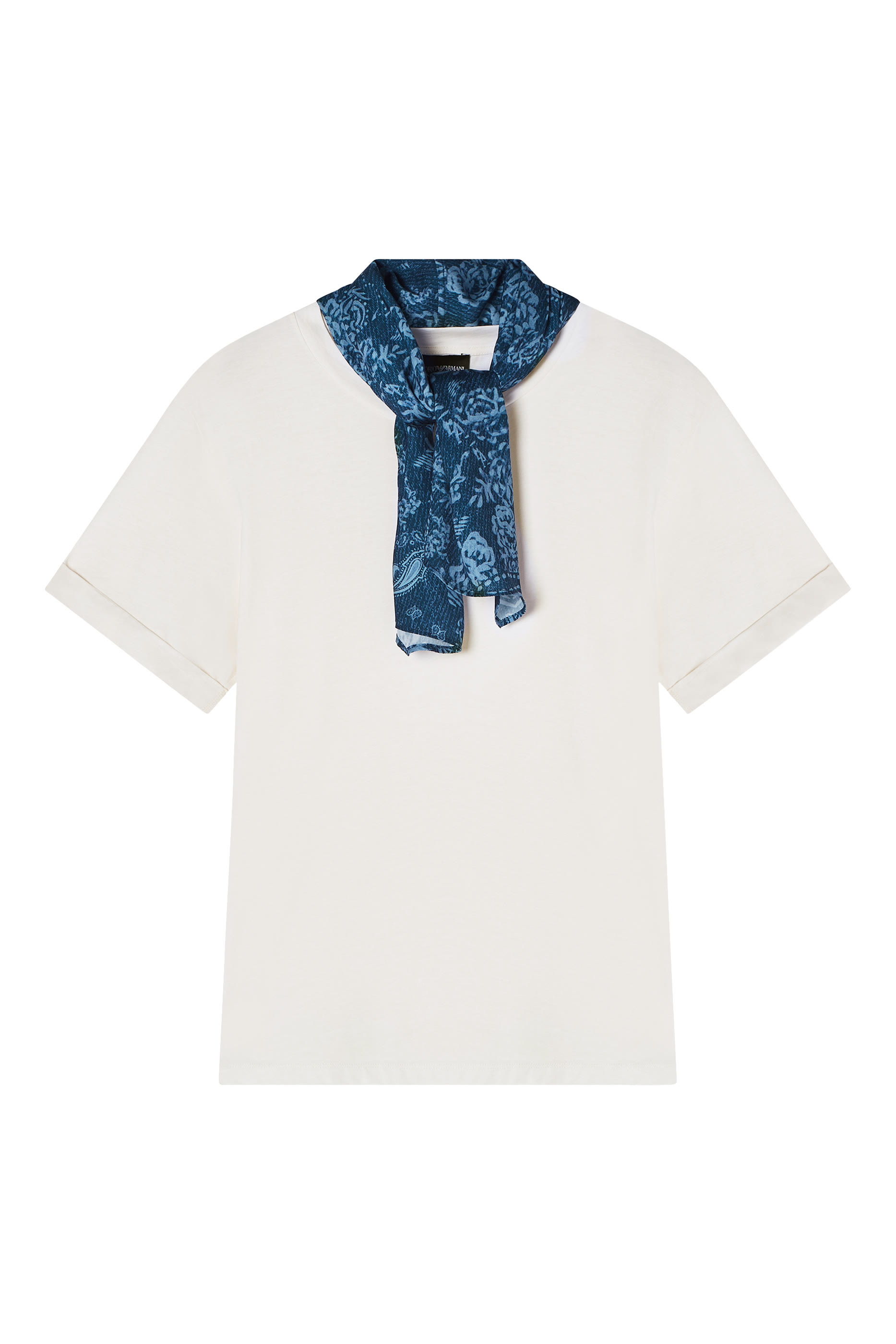 Pima Jersey T-shirt with Foulard Collar 