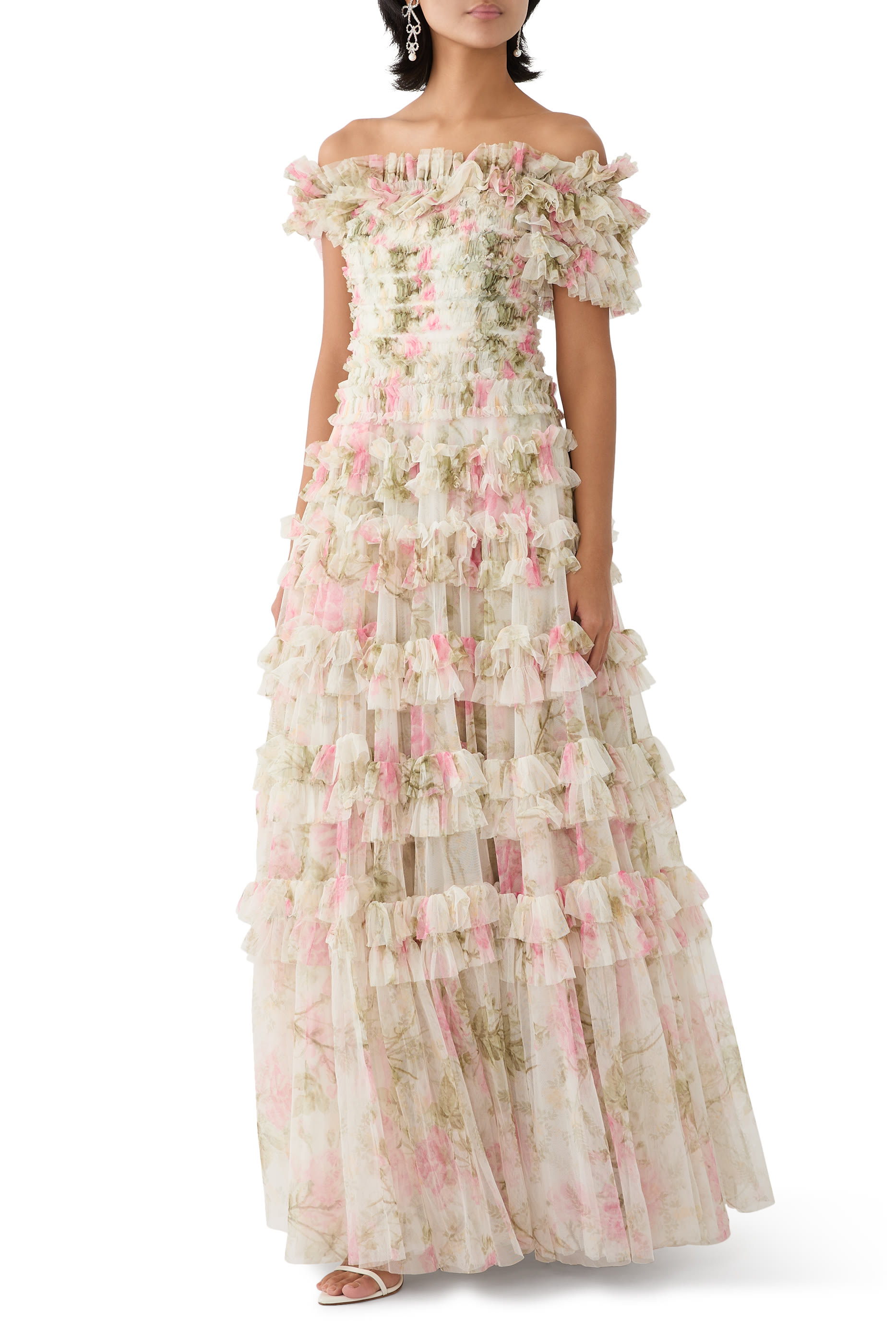 Rose Lisette Off-Shoulder Gown