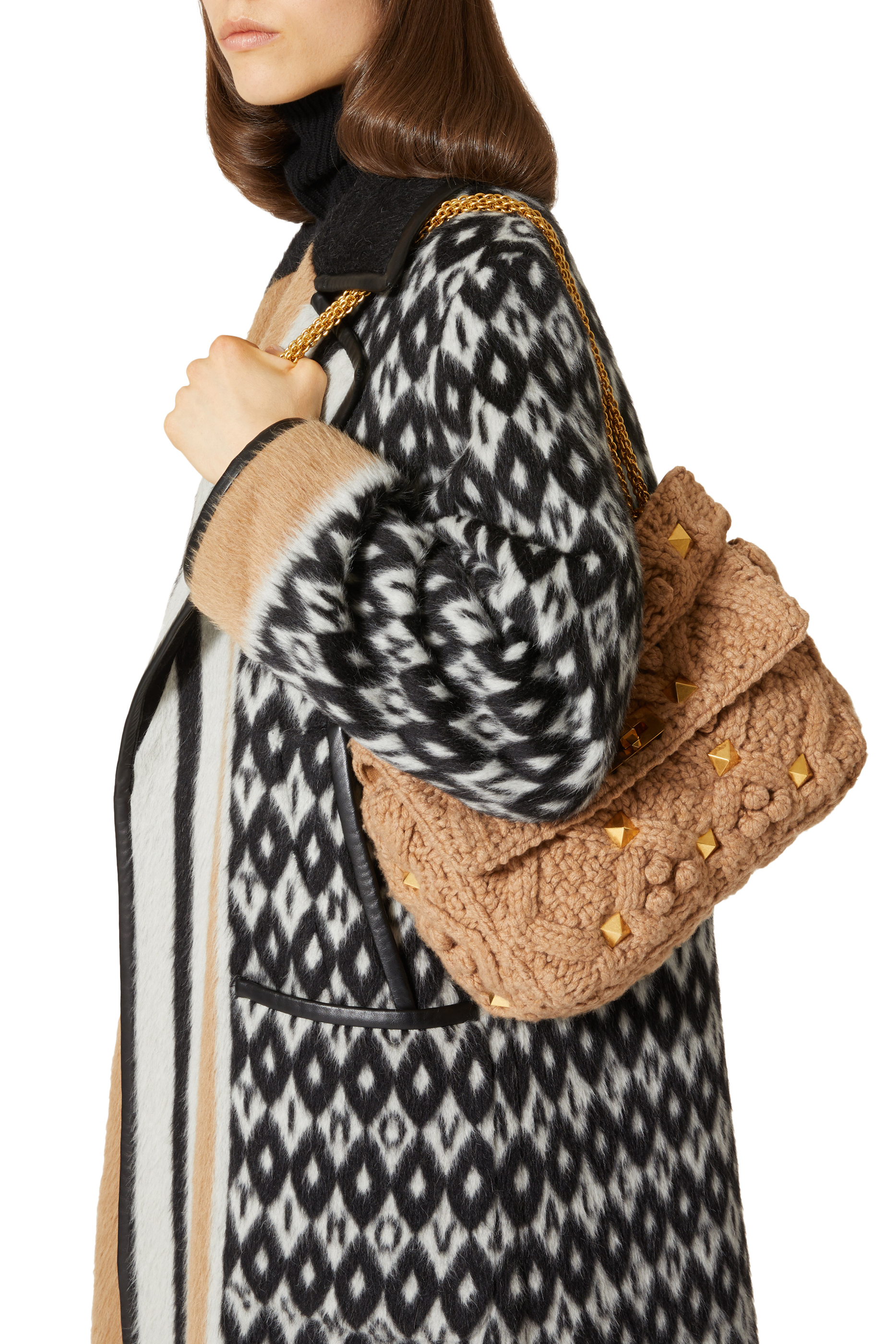 Valentino Garavani Roman Stud Knitted Bag