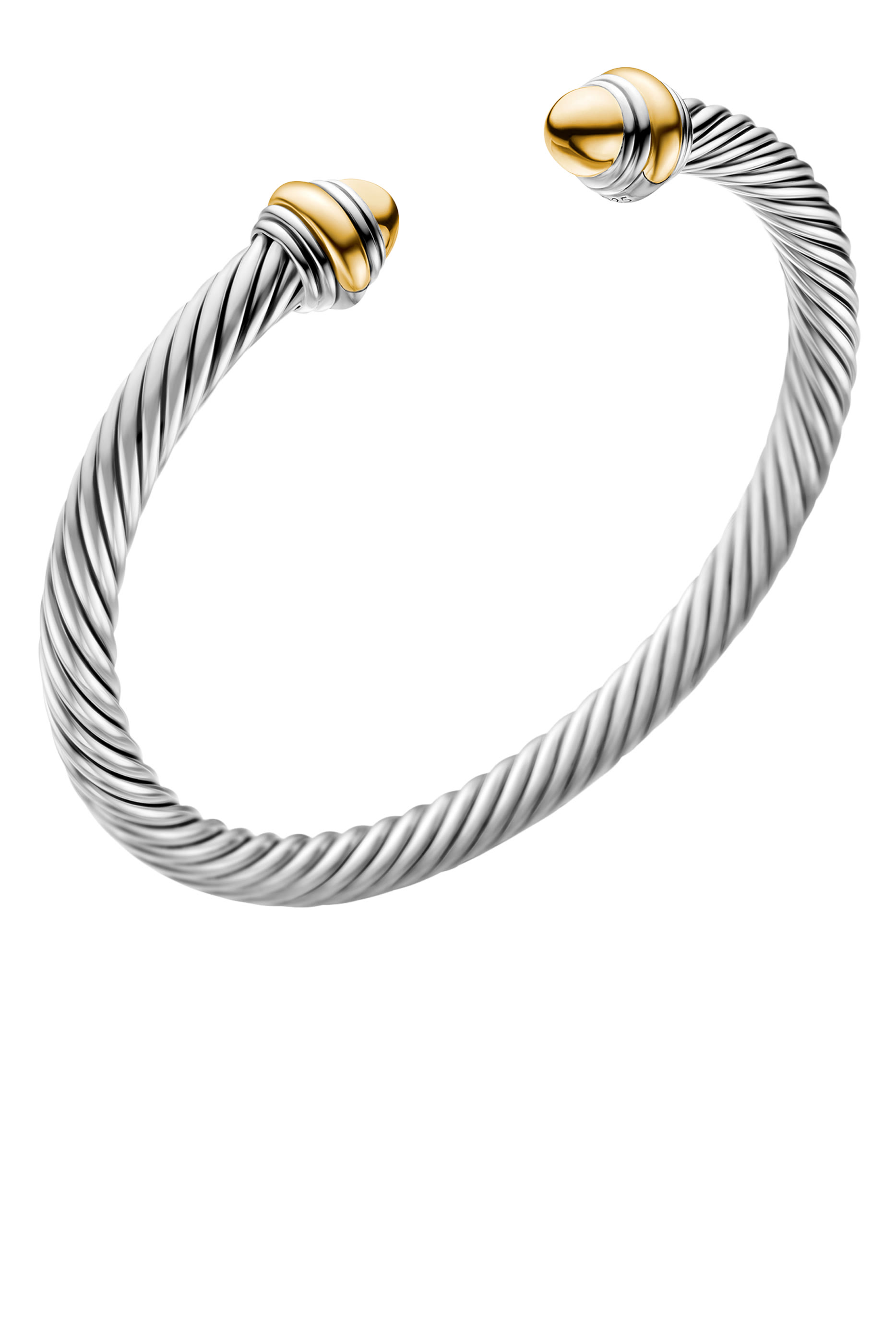 Classic Cable Bracelet, Sterling Silver with 14K Yellow Gold