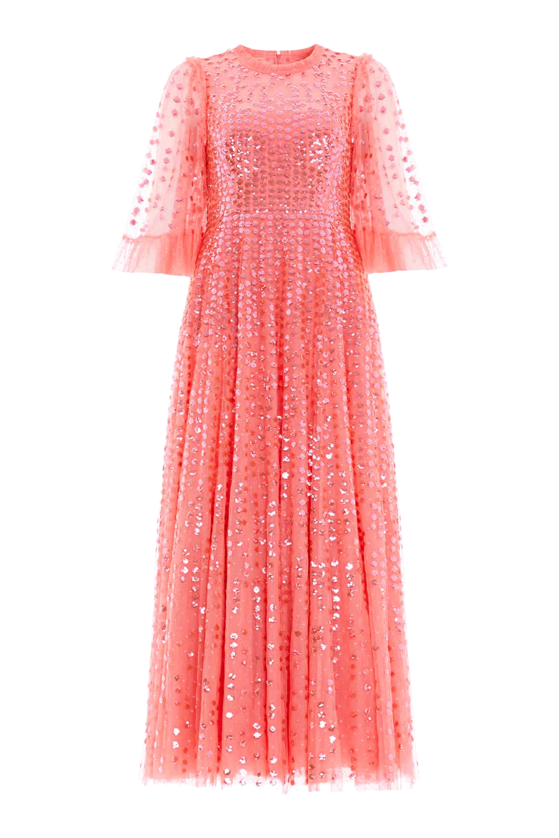 Raindrop Short Sleeve Ankle Gown