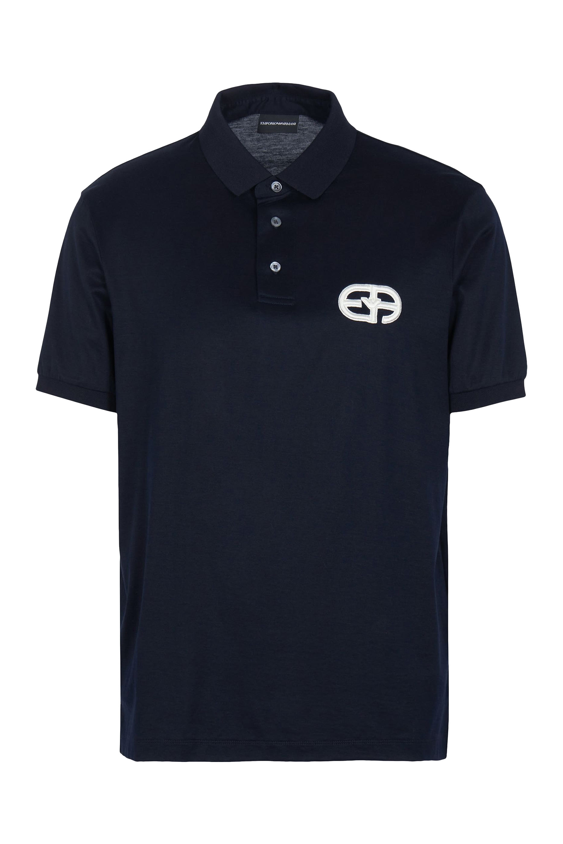 Embossed EA Logo Embroidery Lyocell-Blend Jersey Polo Shirt