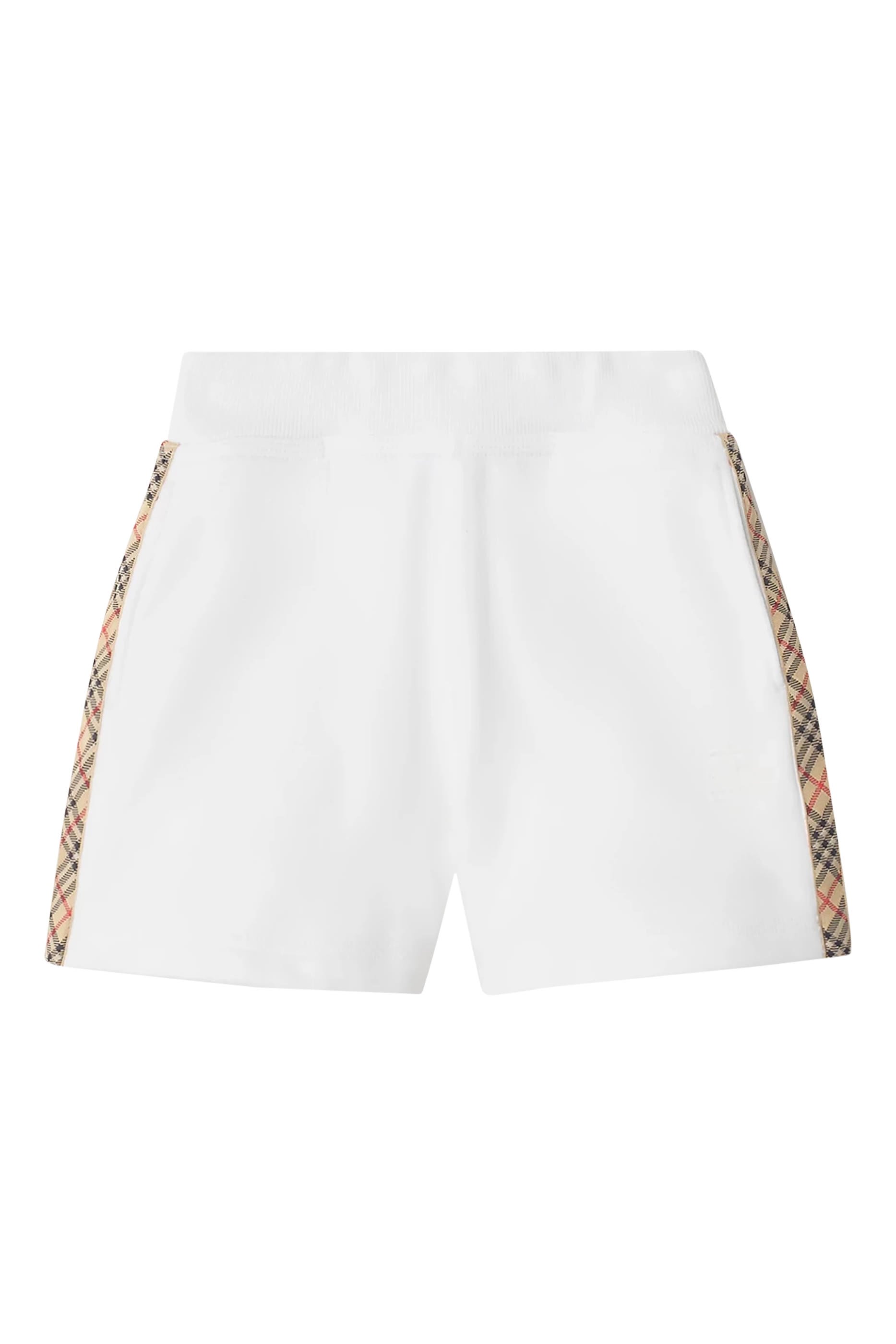 Kids Check Trim Cotton Shorts 