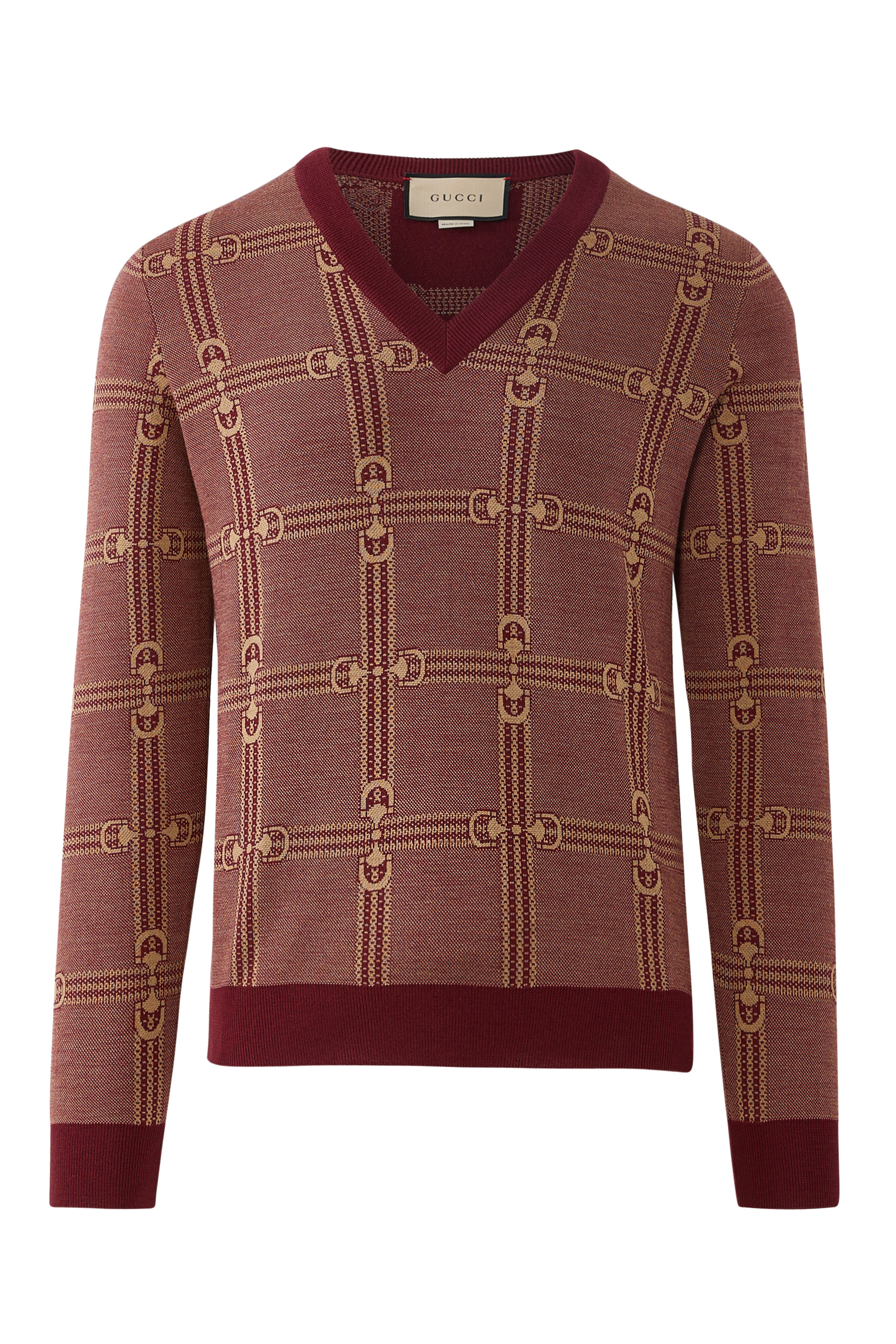 Horsebit Jacquard Knit Sweater