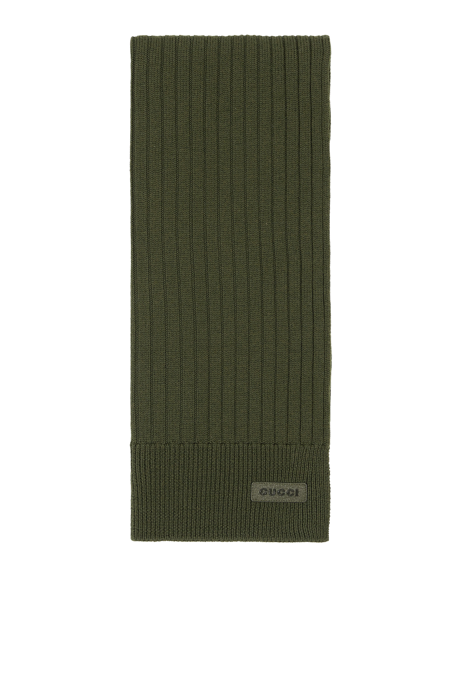 Knit Wool Scarf with Logo 