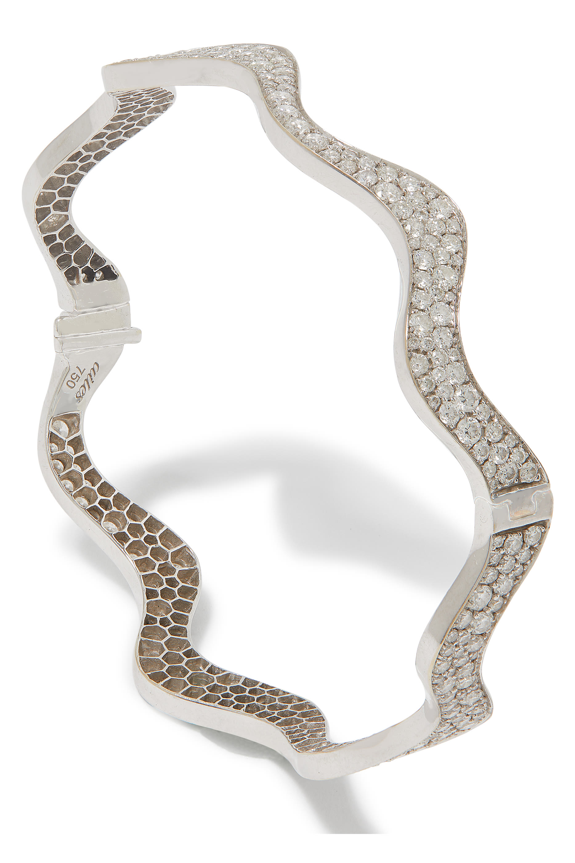 Wave 2.0 Bangle, 18k White Gold & Diamonds