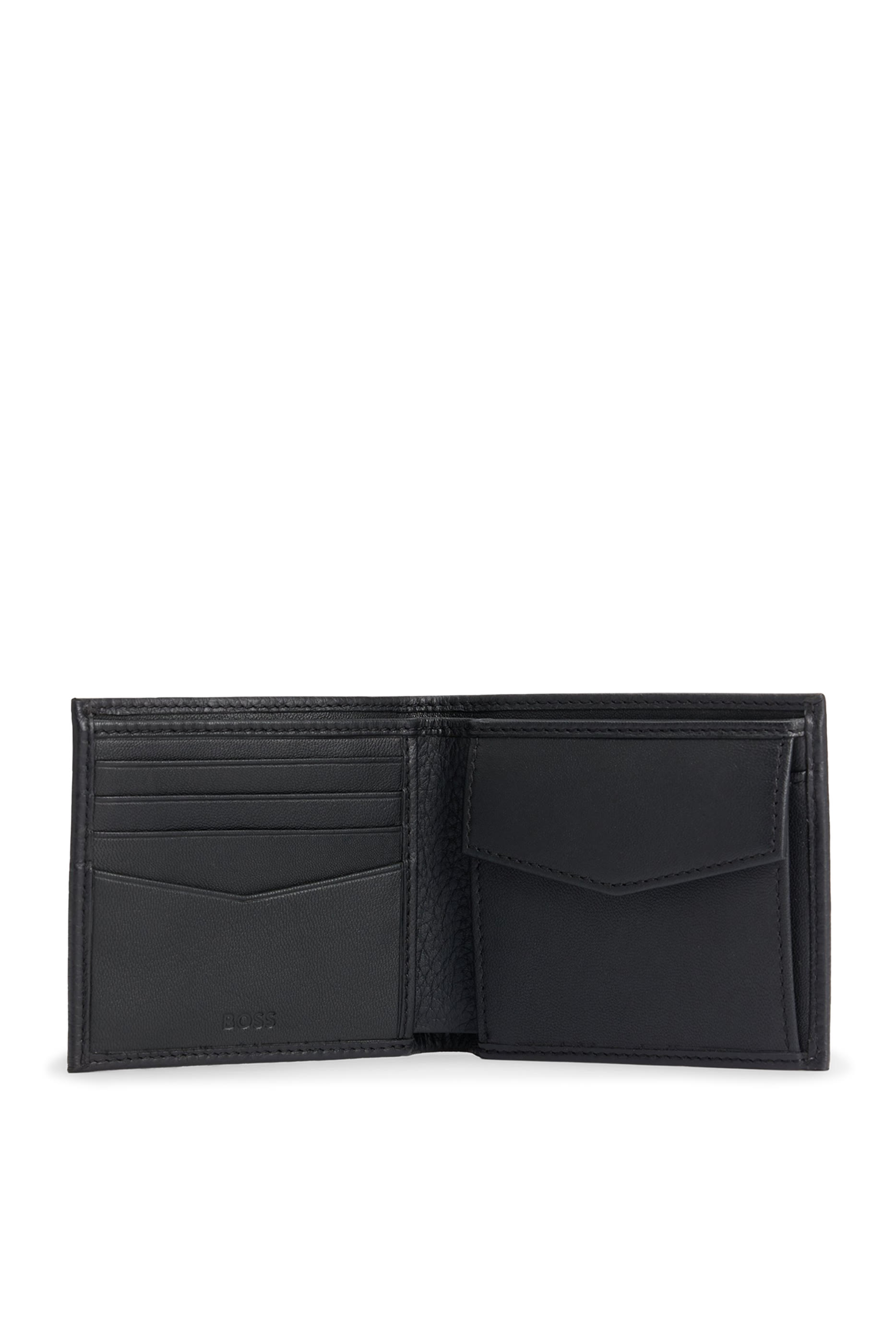 Polished Logo Grained-Leather Folding Wallet