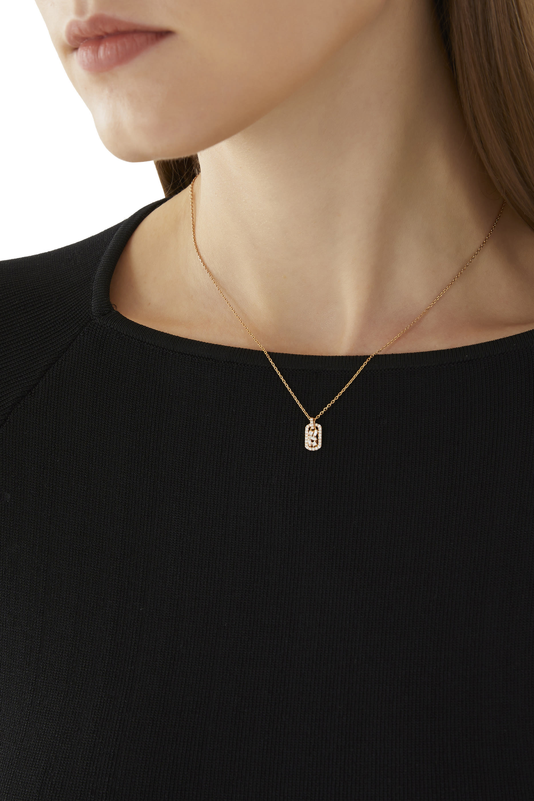 Baby Dog Tag Diamond Necklace