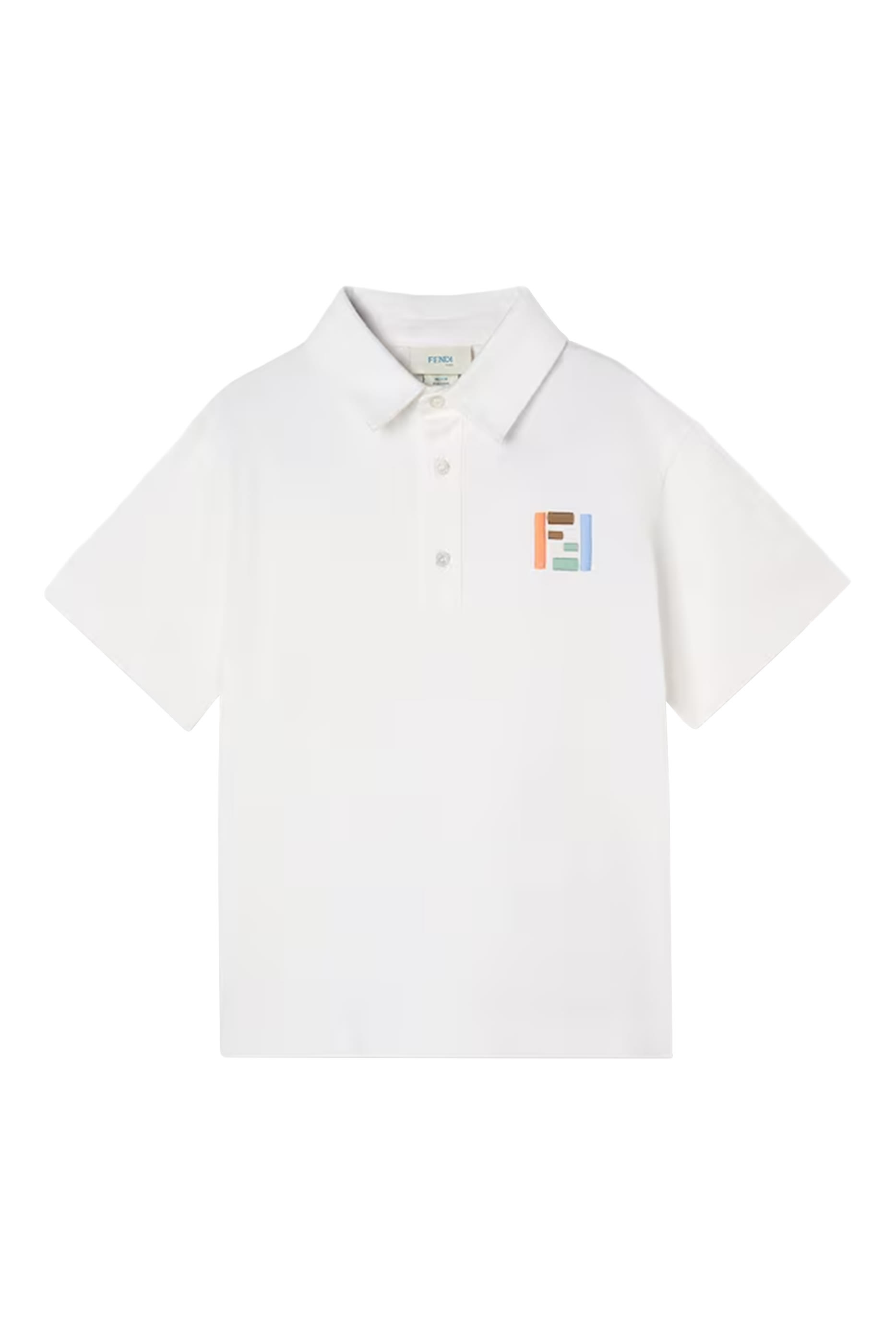 Kids Jersey Polo Shirt with Multicolor Embroidery