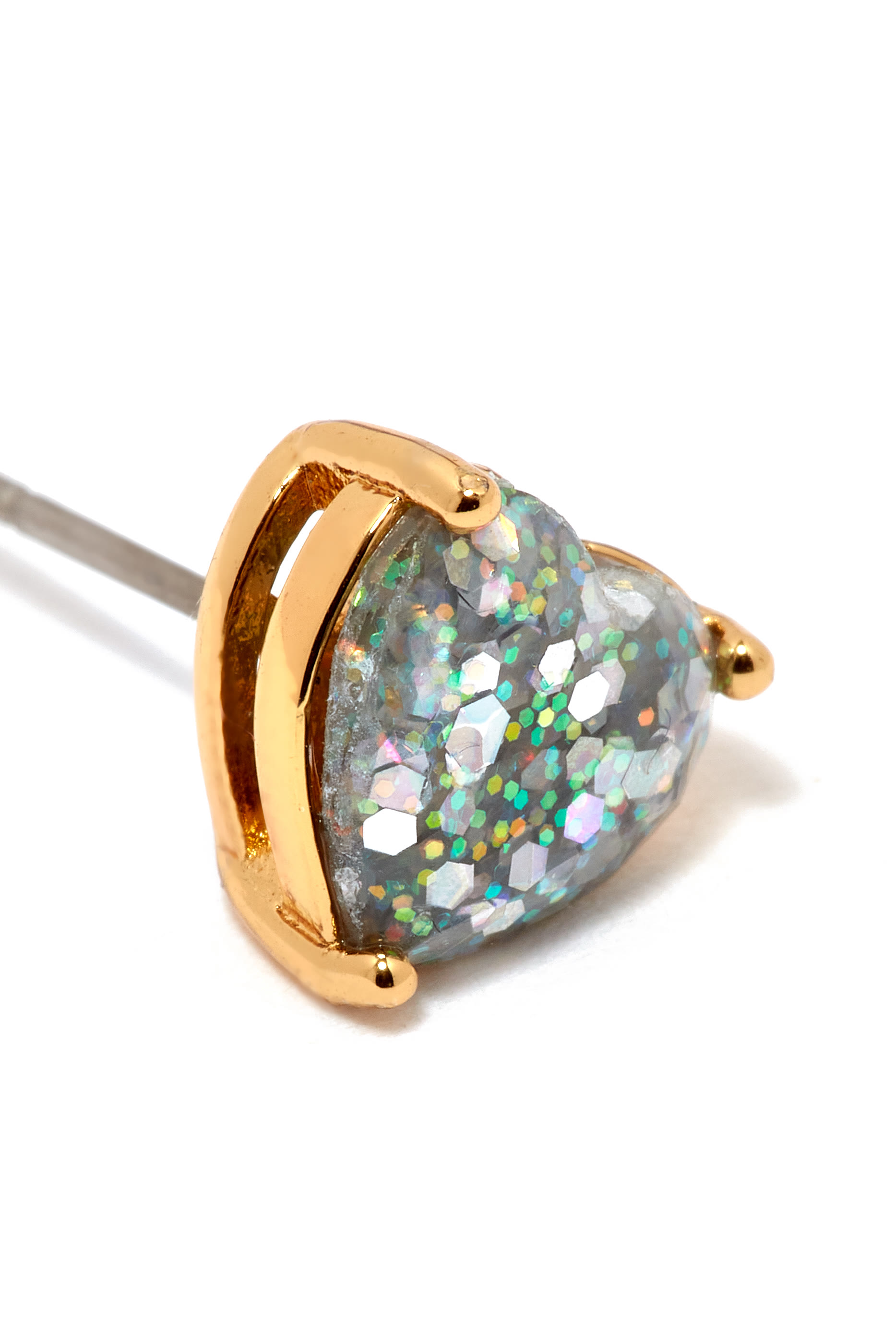 My Love Glitter Heart Studs