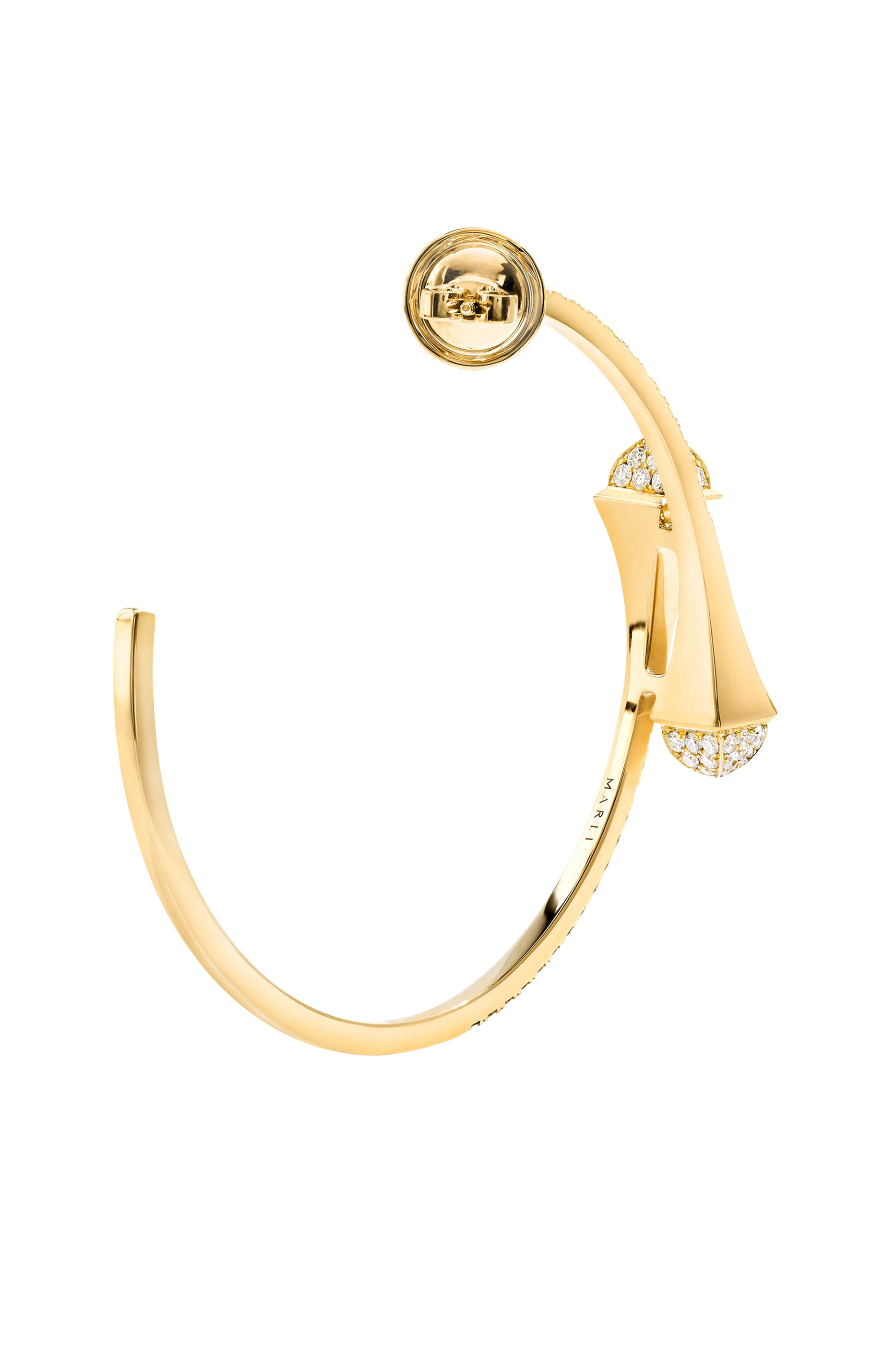 Cleo Midi Hoop Earrings,18k Yellow Gold & Diamonds