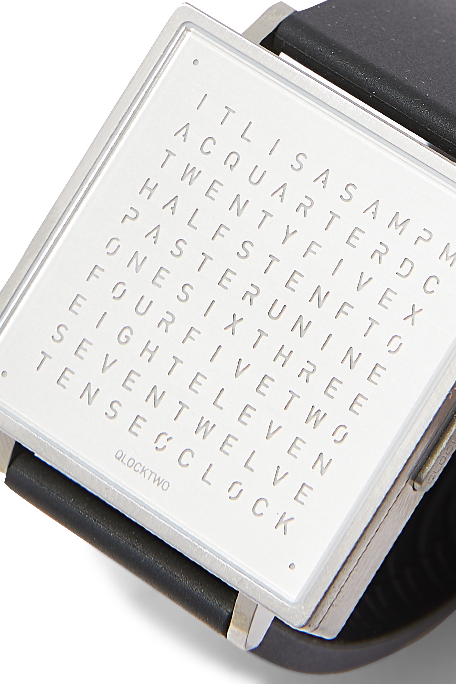 W39 Fine Steel English Rubber Strap Watch