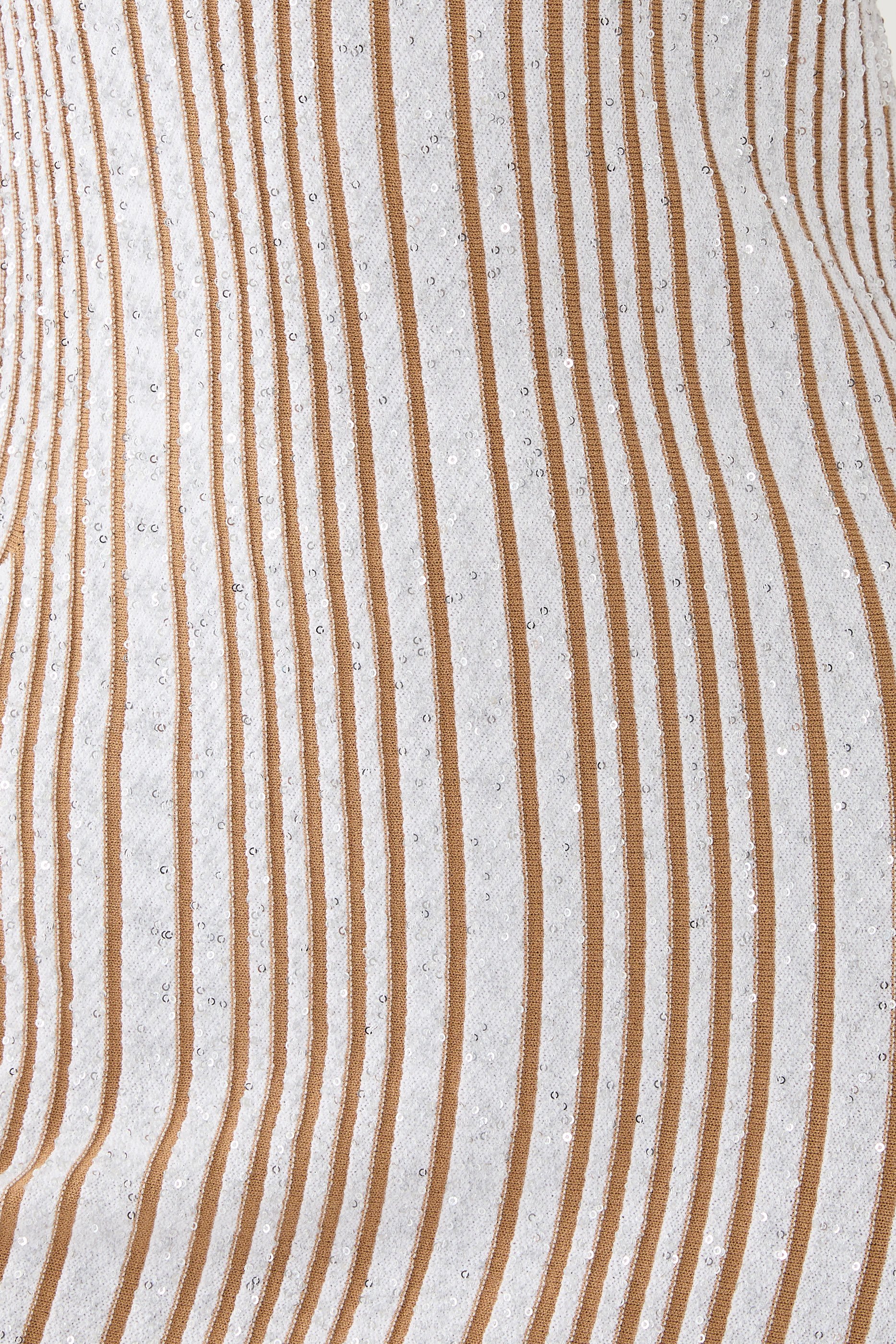 Partialized Knit Sequinned Sleeveless Maxi Dress