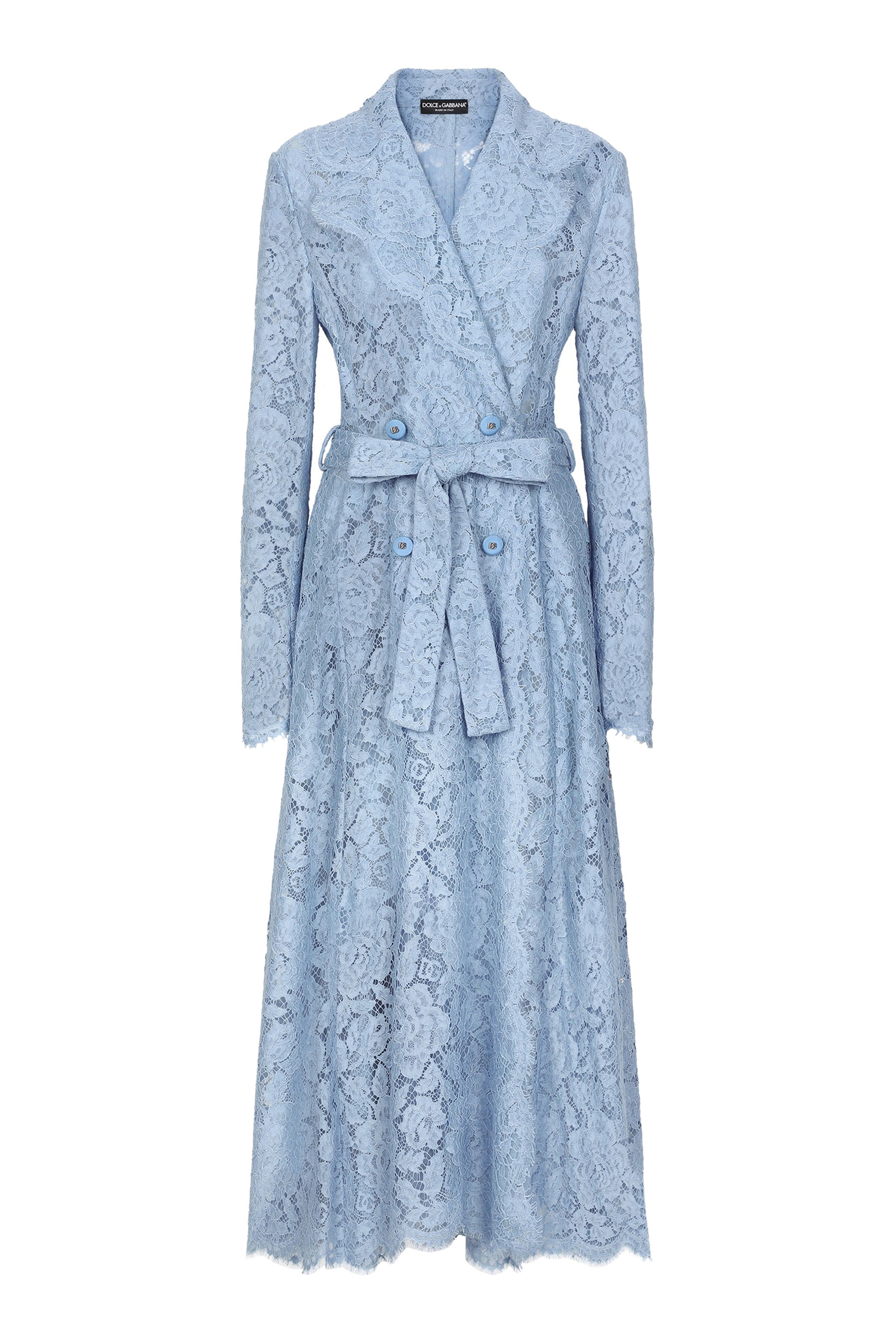 Floral Cordonetto Lace Trench Coat