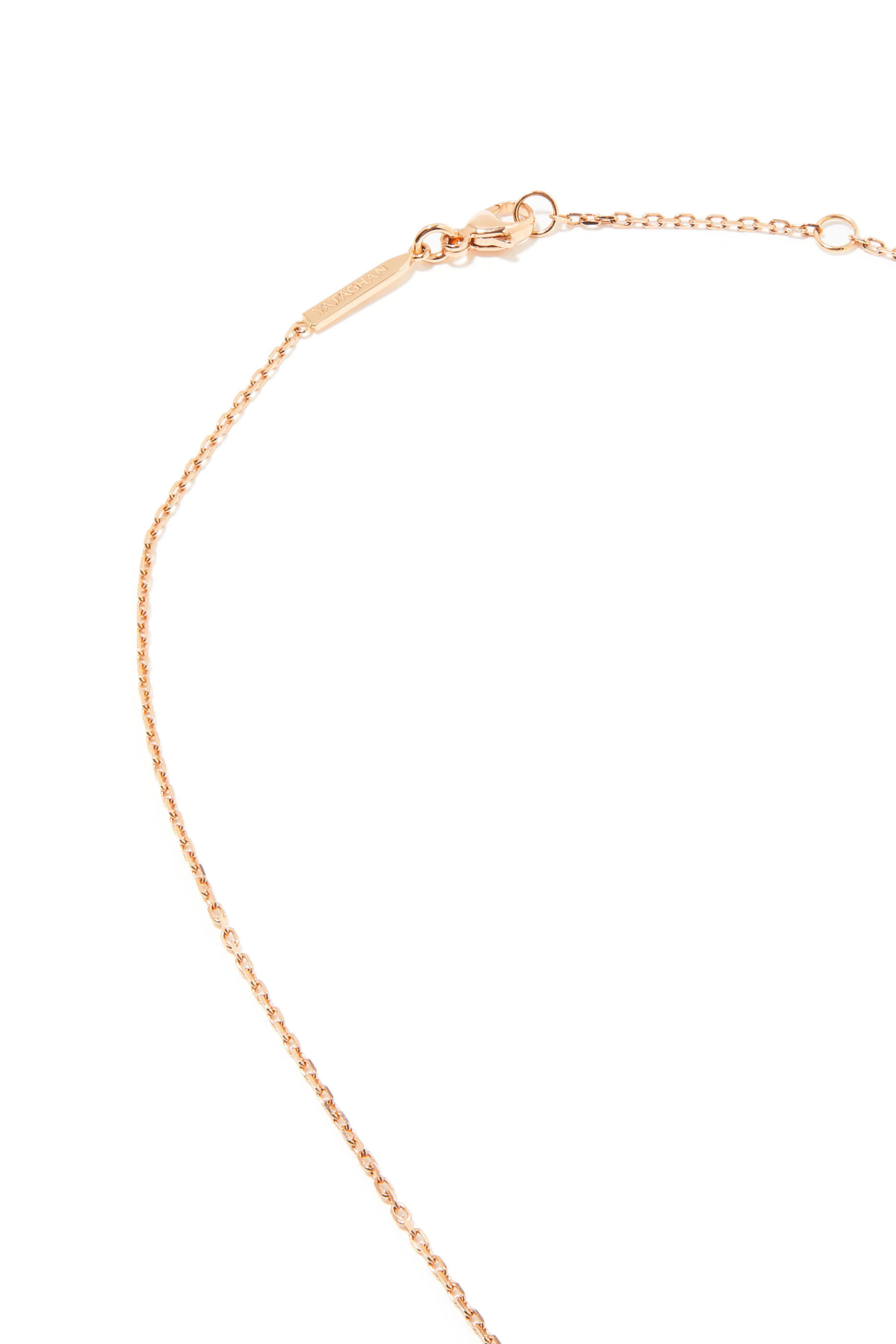 Horizontal Chakra Necklace, 18k Rose Gold with Diamonds & Black Onyx
