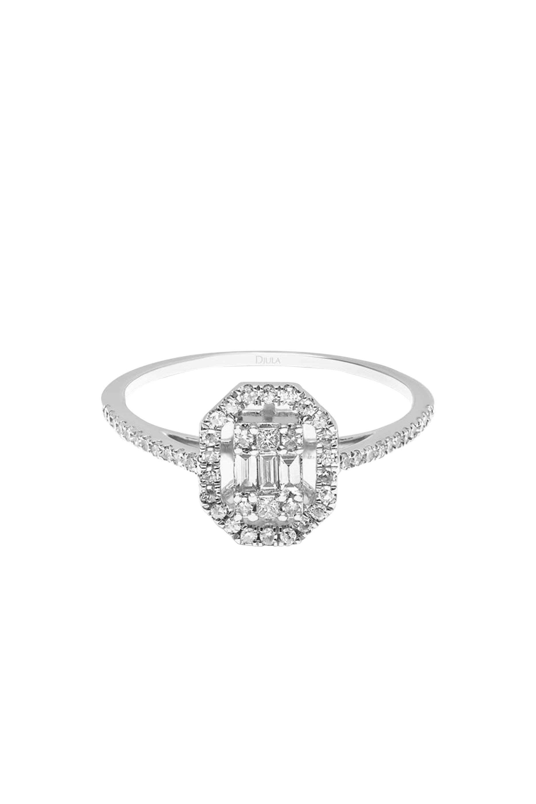 Union Vend&ocirc;me Ring, 18k White Gold & Diamonds