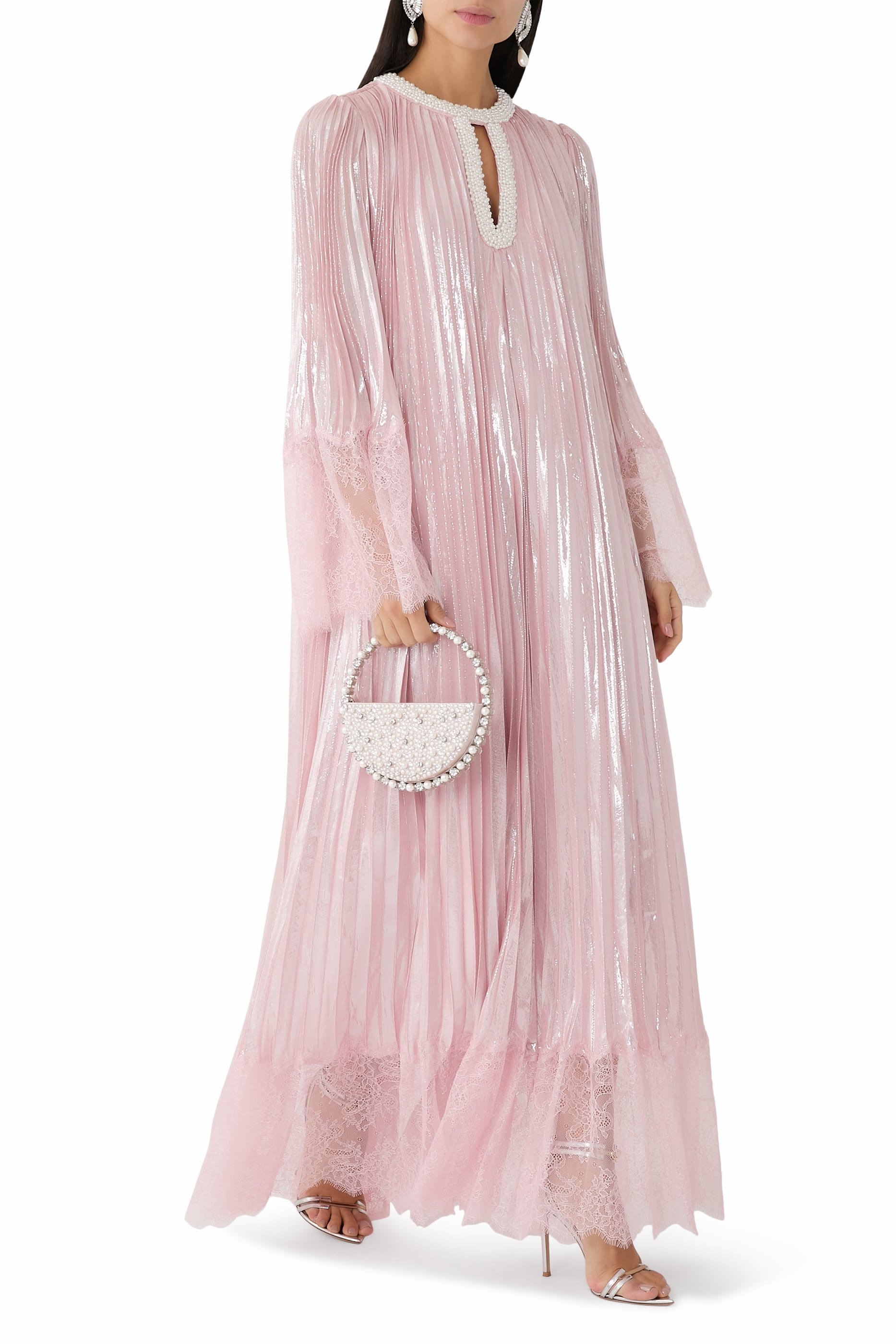 Metallic Pearl Maxi Dress