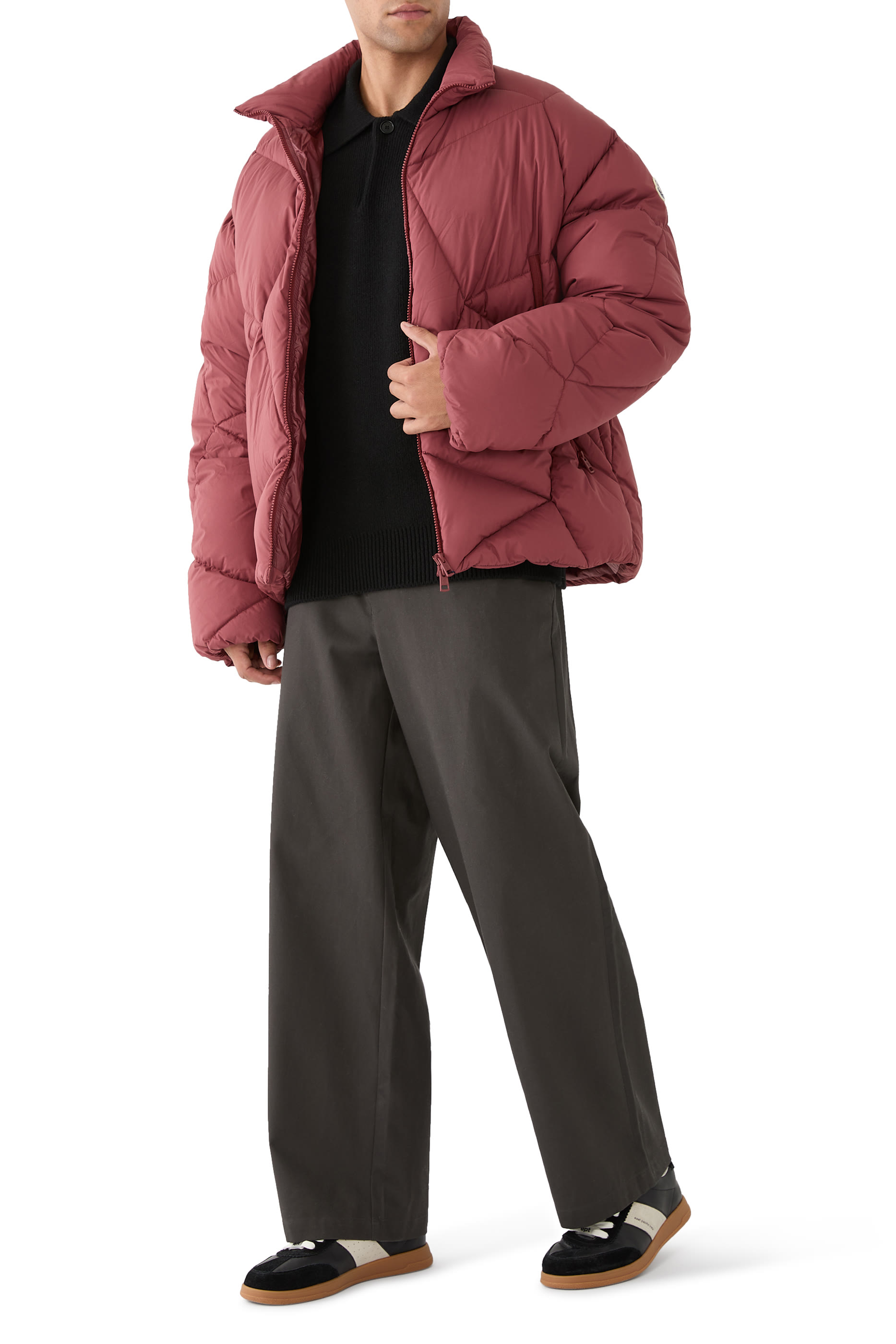 Vardar Graphic-Quilted Short Down Jacket