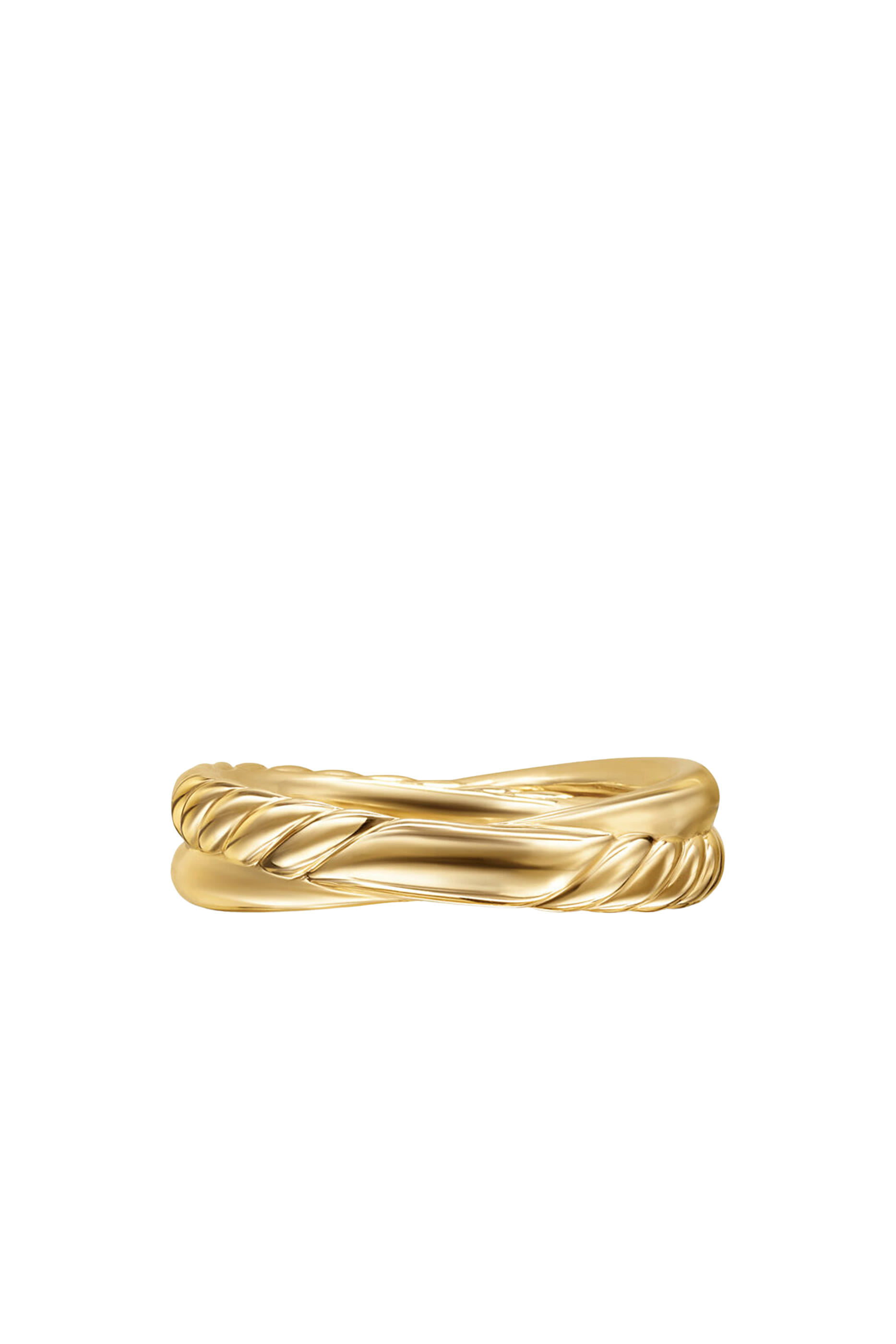 Crossover Two Row Ring, 18K Yellow Gold & Diamonds