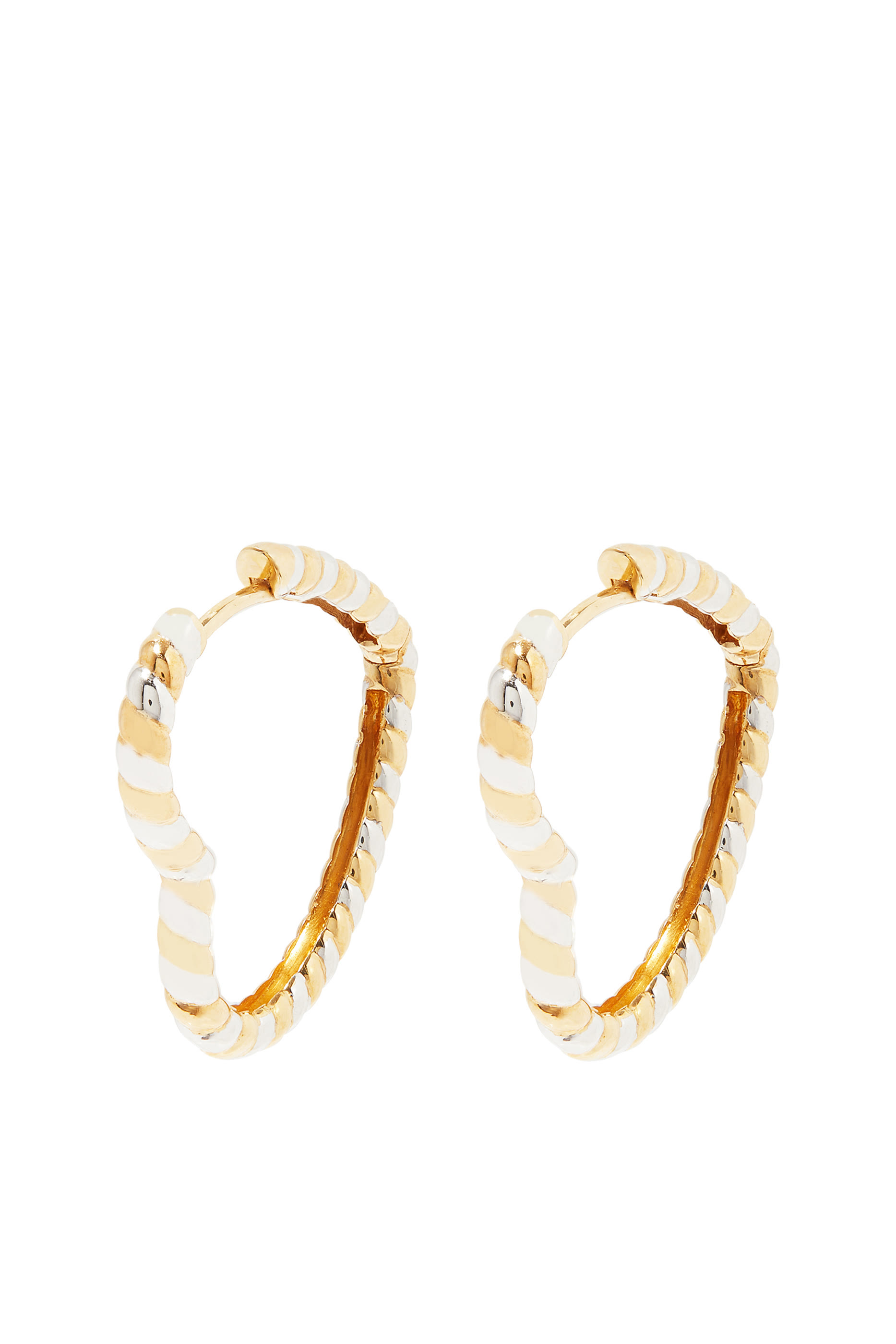 Coeur Heart Hoop Earrings, 18k Mix Gold