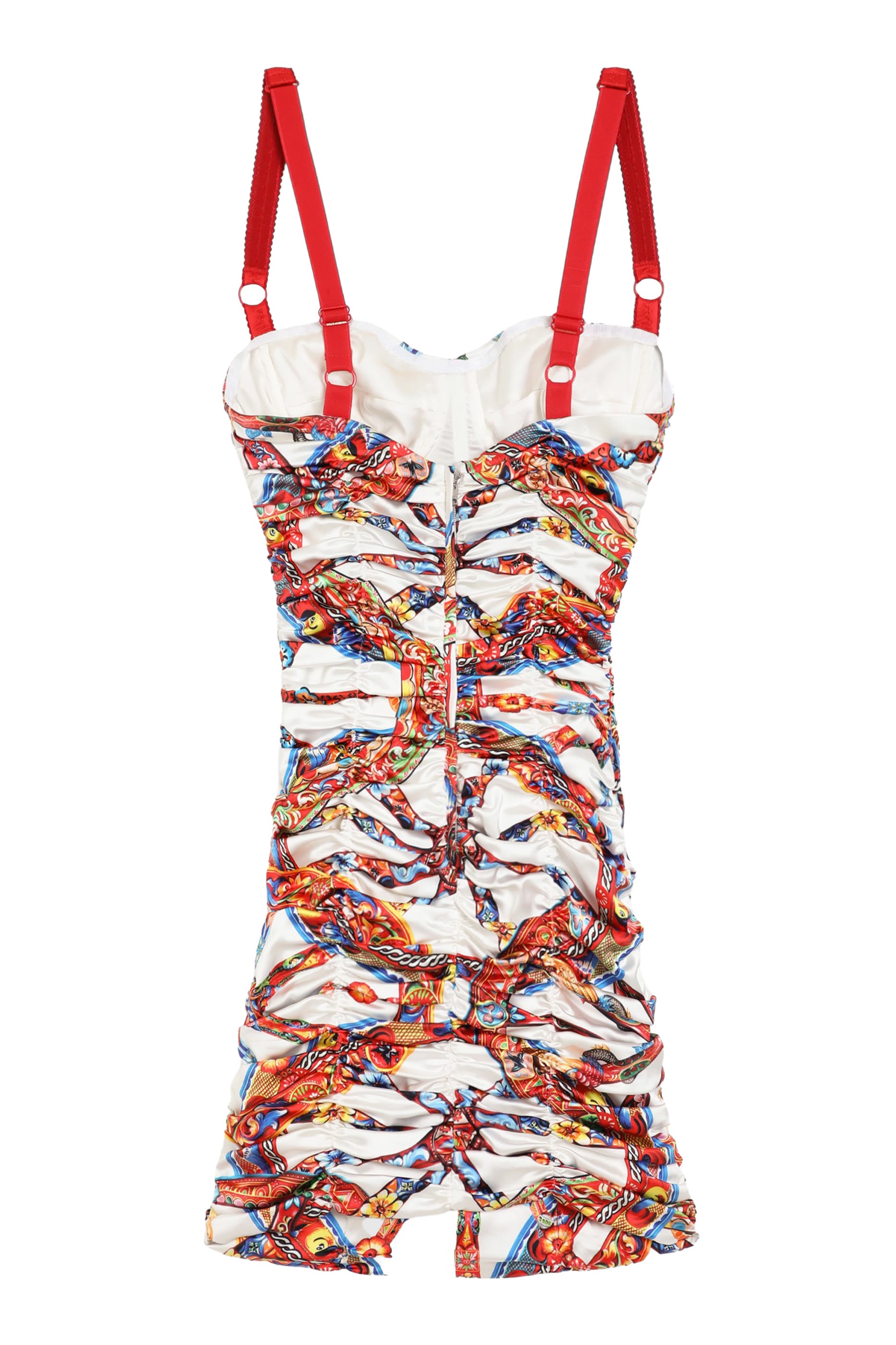 Carretto-Print Silk Midi Dress 