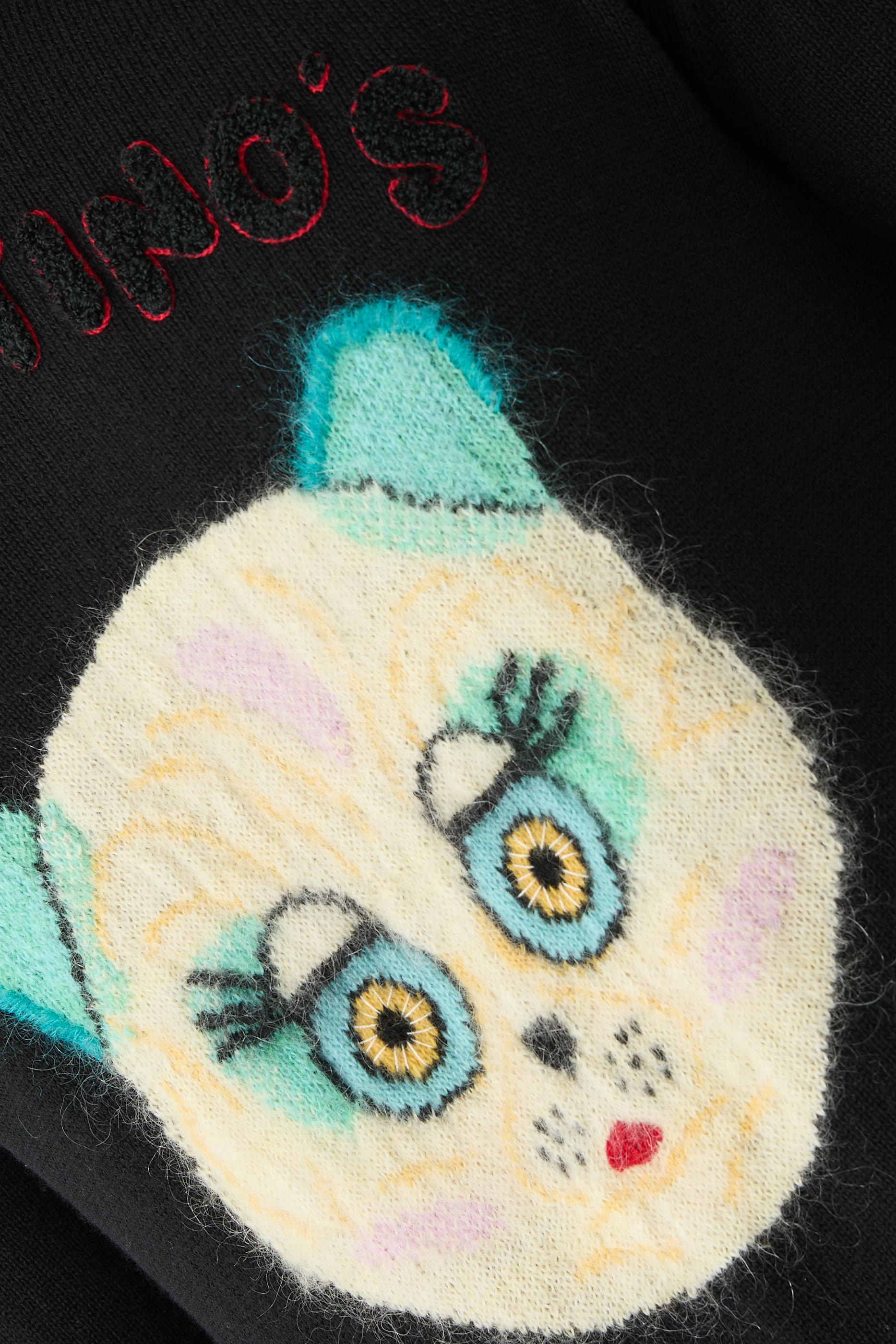 Wool and Cotton Sweater with Chat de la Maison Patch