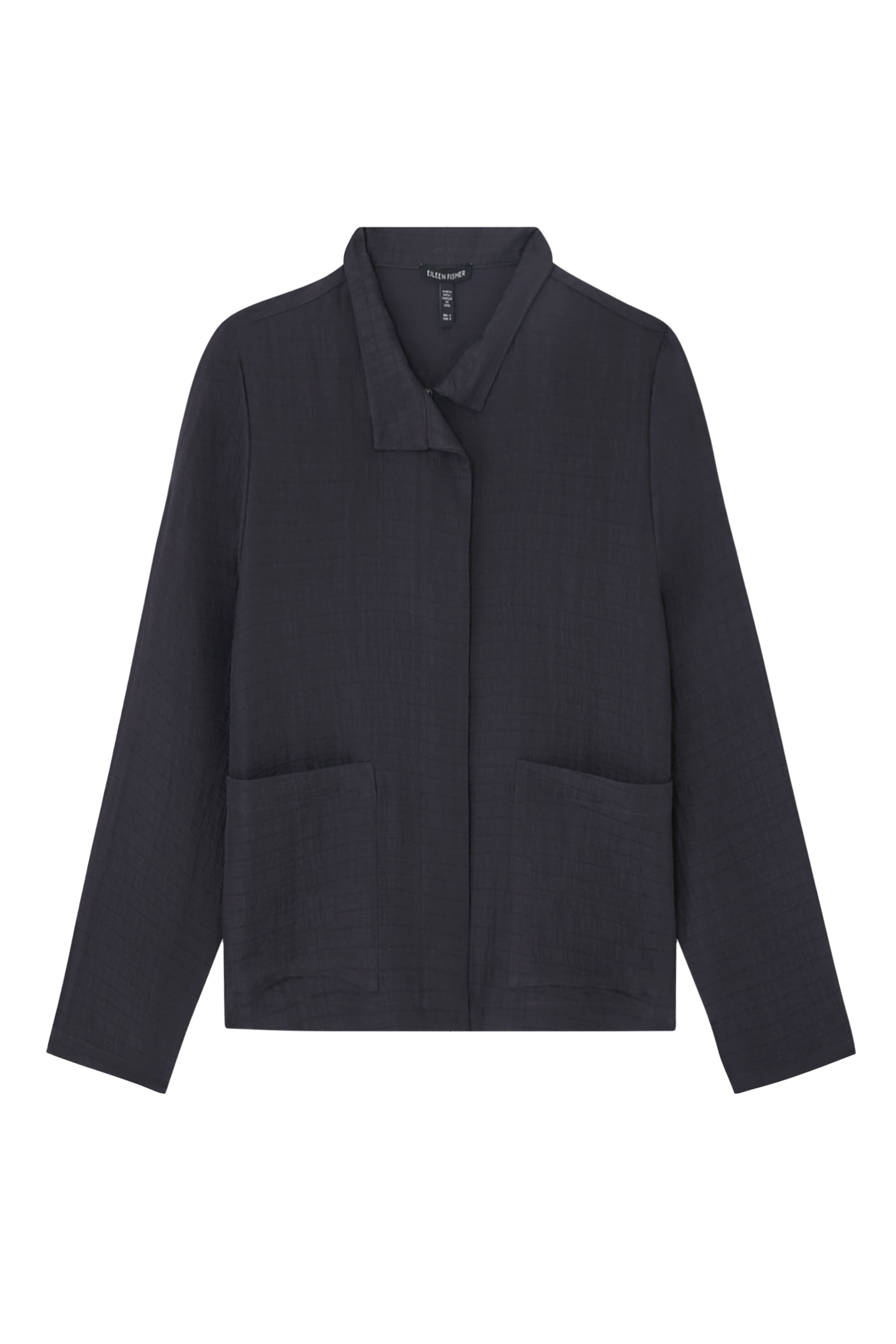 Silk Linen Box Stand Collar Jacket