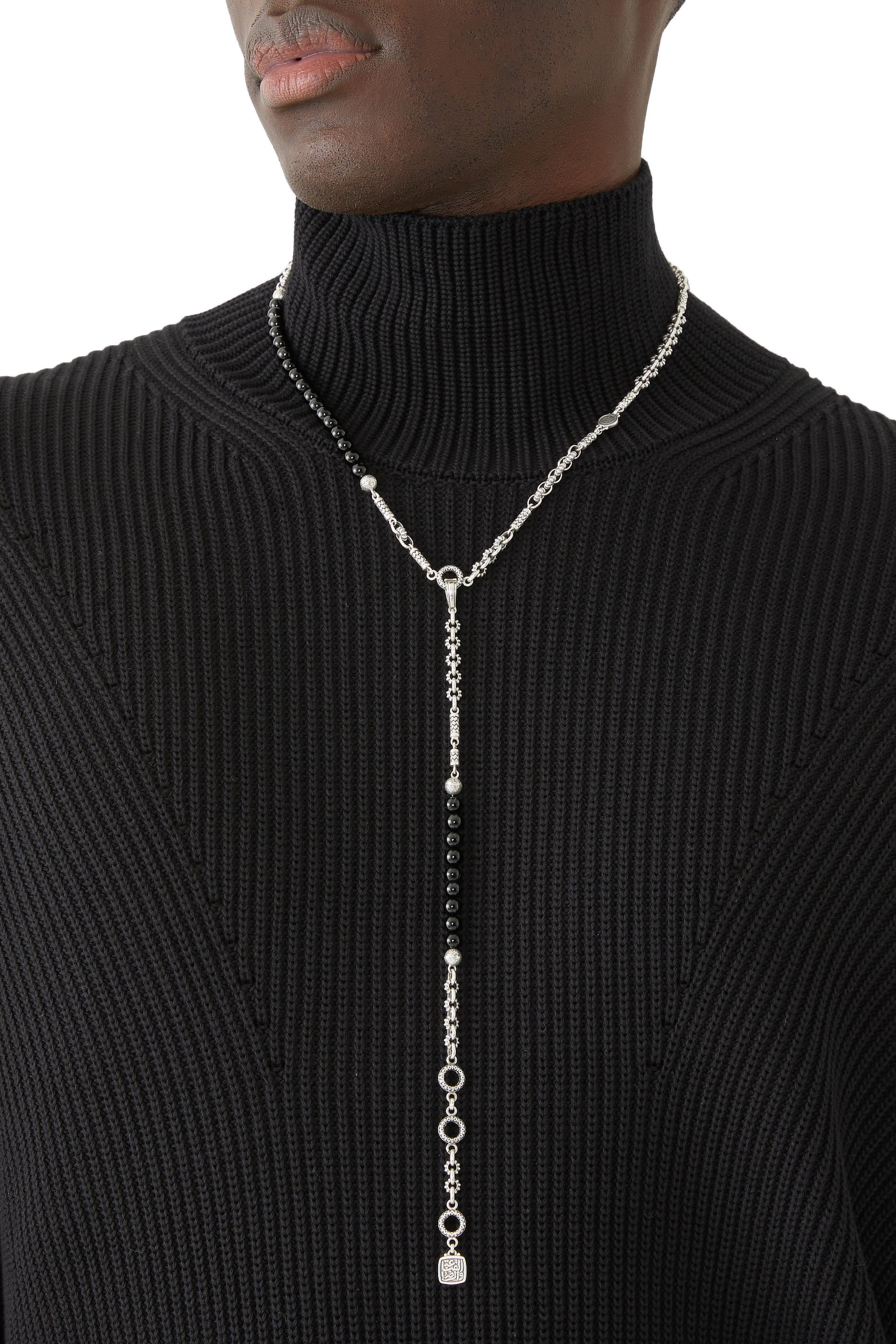 Multi-Way Contentment Necklace, Silver & Onyx