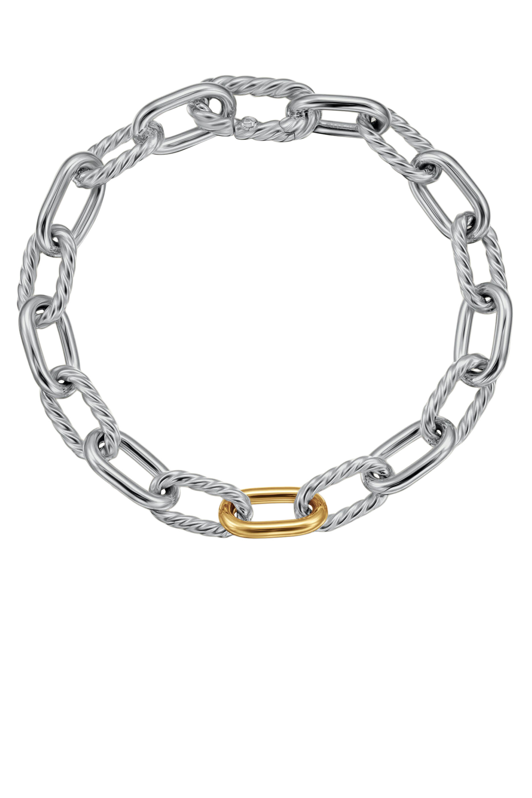 Madison Chain Bracelet, 18k Yellow Gold & Sterling Silver