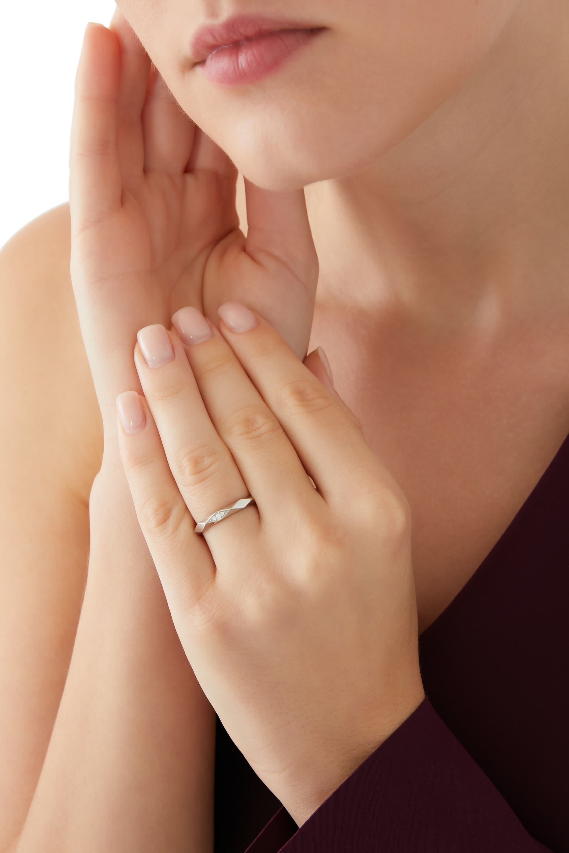 Facette Wedding Band, Platinum & Diamonds