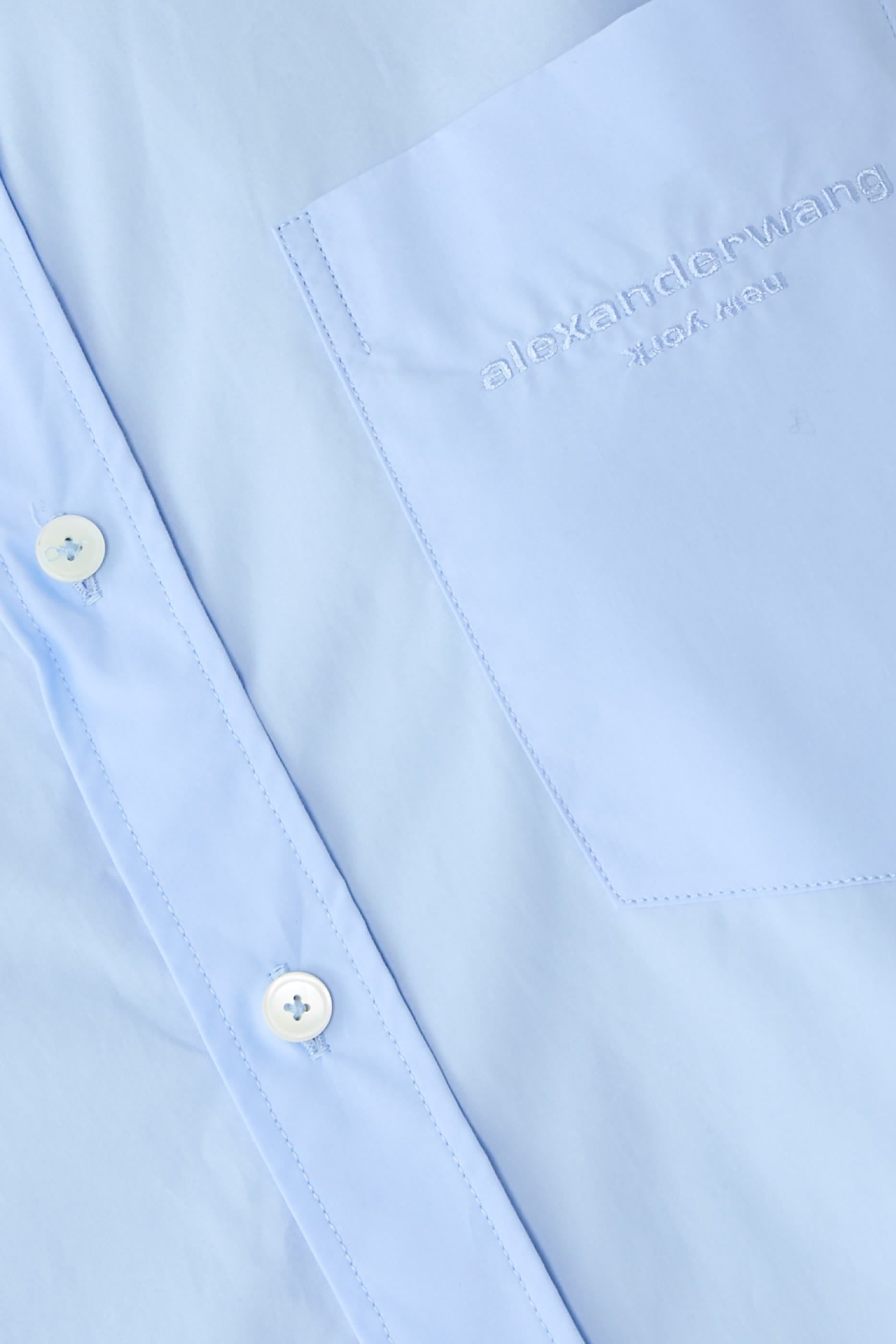 Embroidered Logo Cropped Shirt