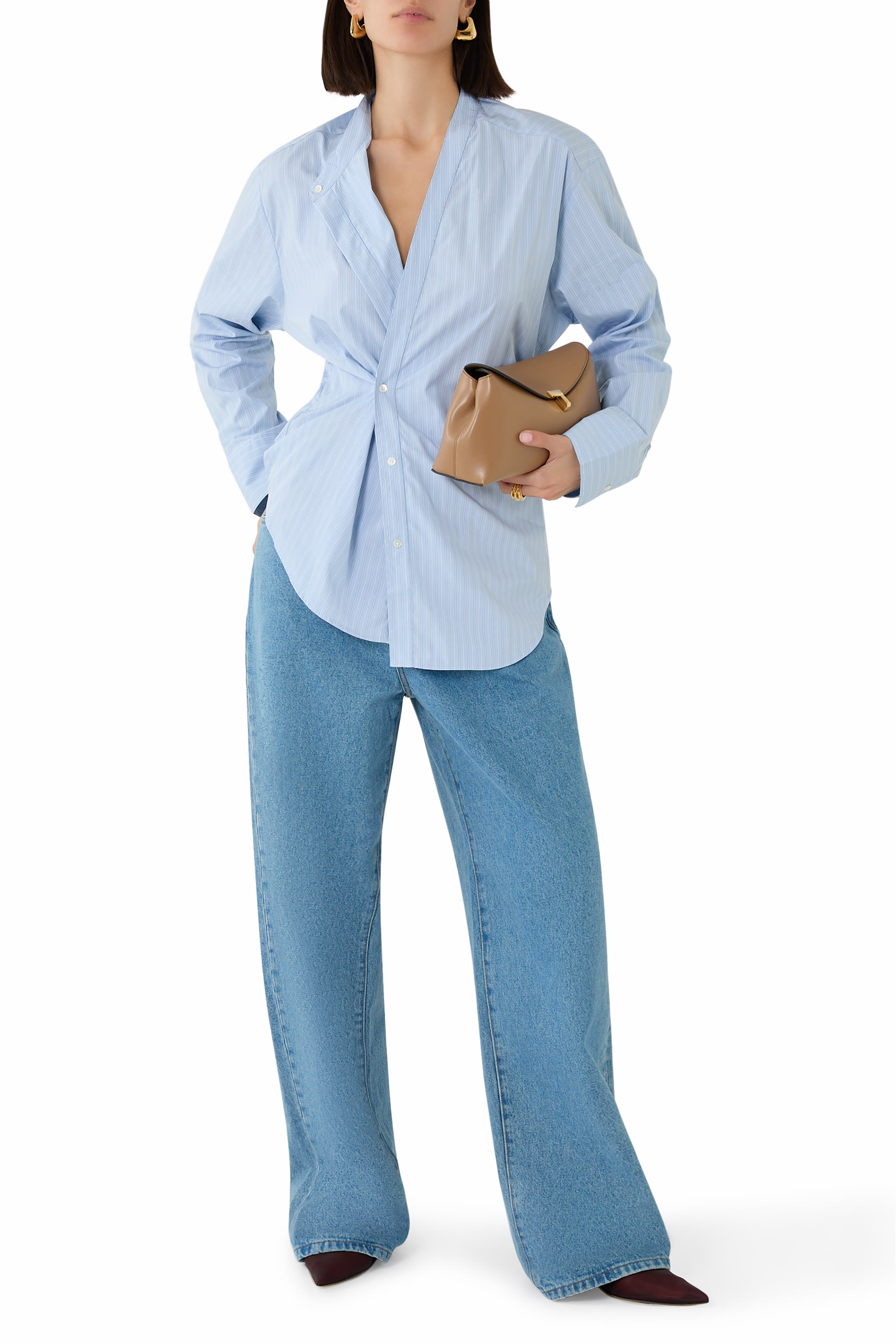 Overlap Striped Shirt