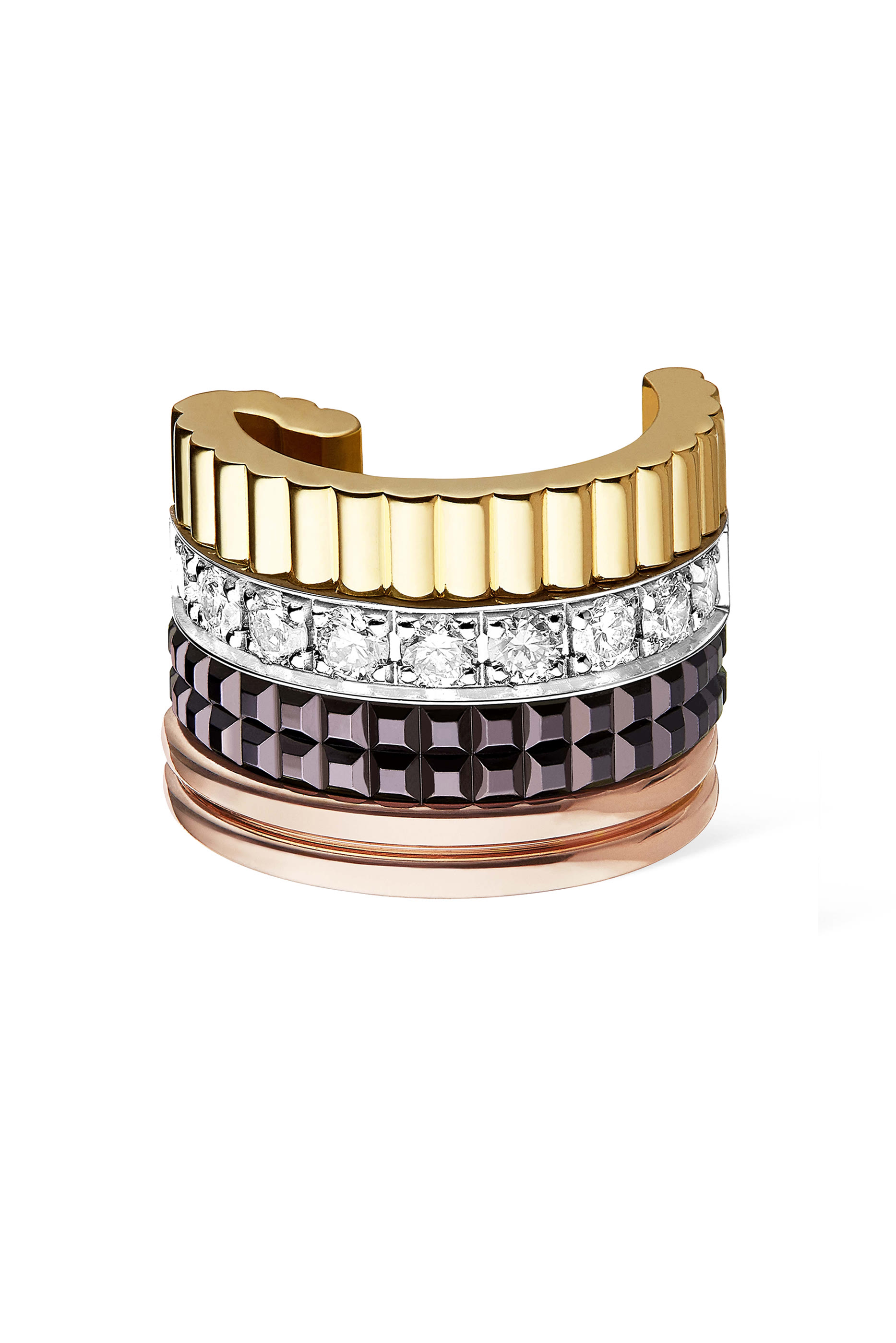 Quatre Classique Single Clip Earring with Diamonds