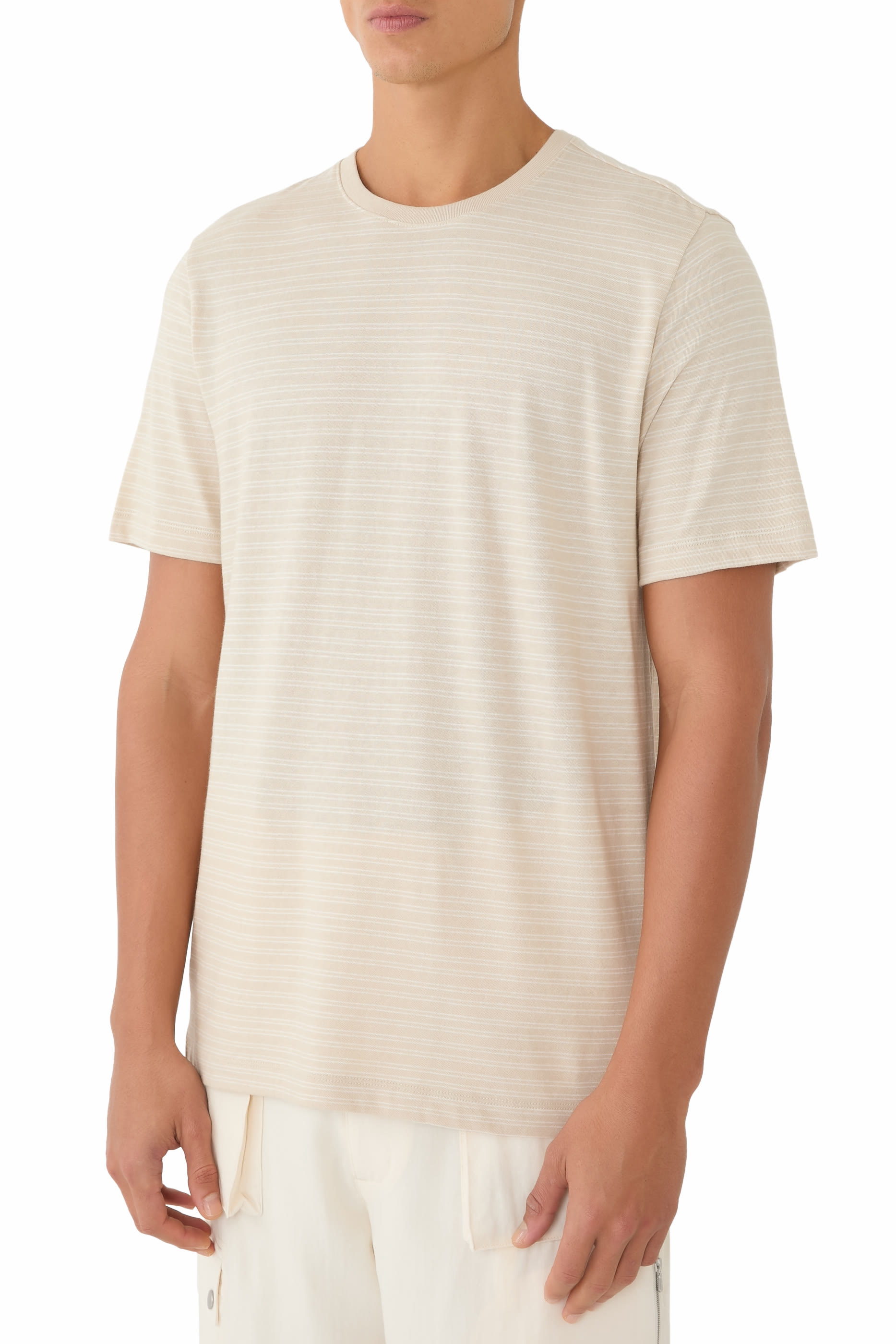 Stripe Loose Knit Crewneck T-Shirt