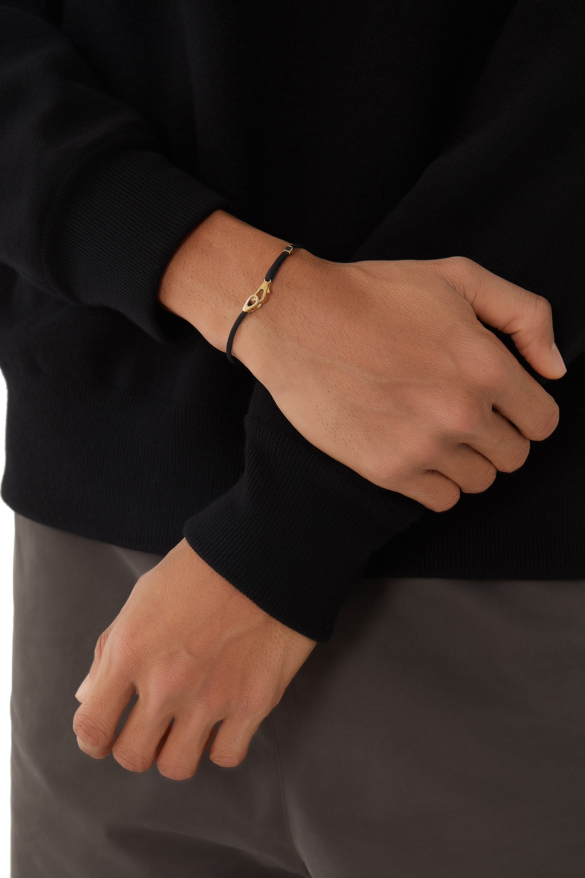 Caden Pull Bracelet, 14k Yellow Gold-Plated Sterling Silver & Nylon