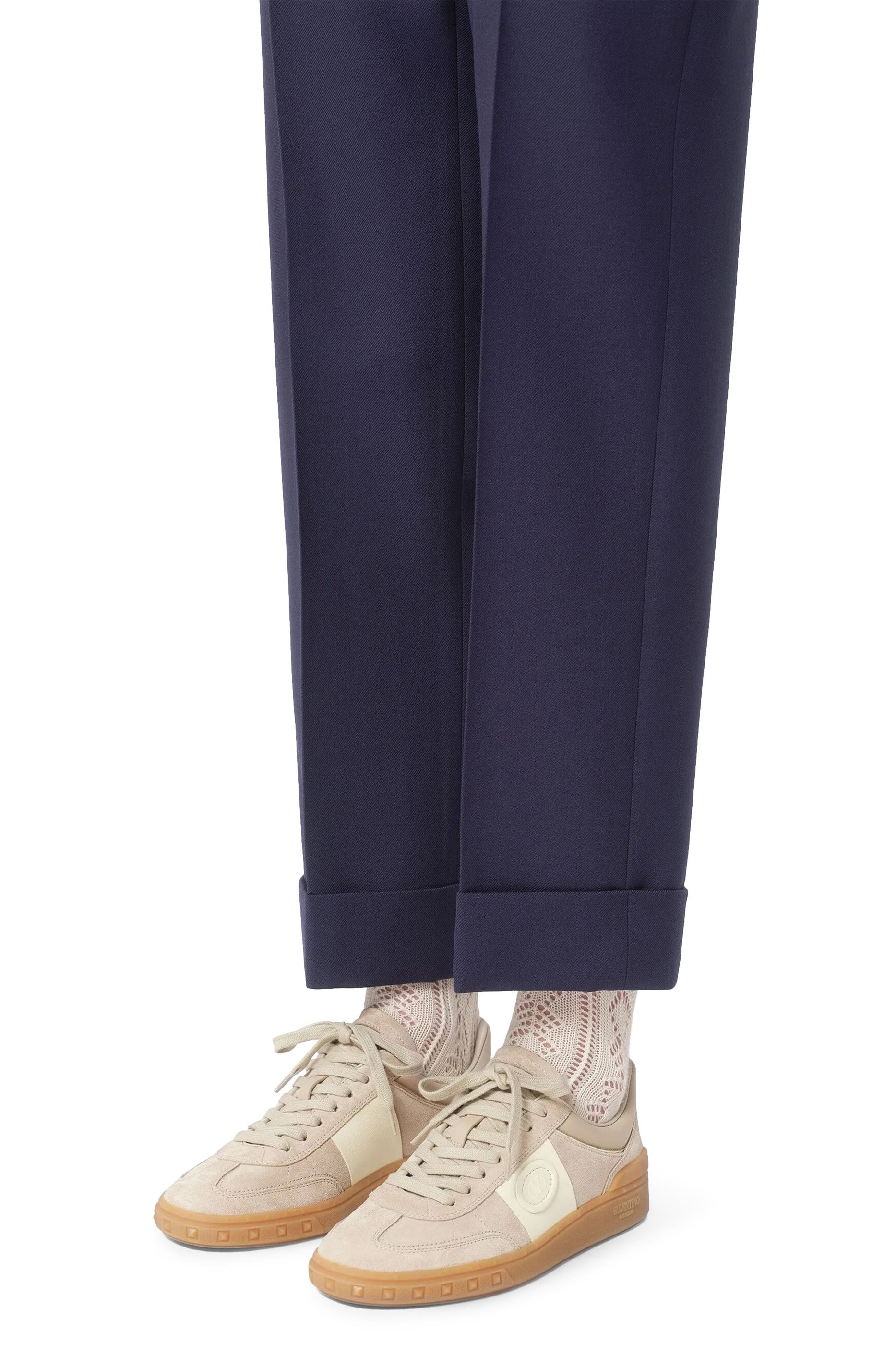 Upvillage Leather-Trimmed Suede Sneakers