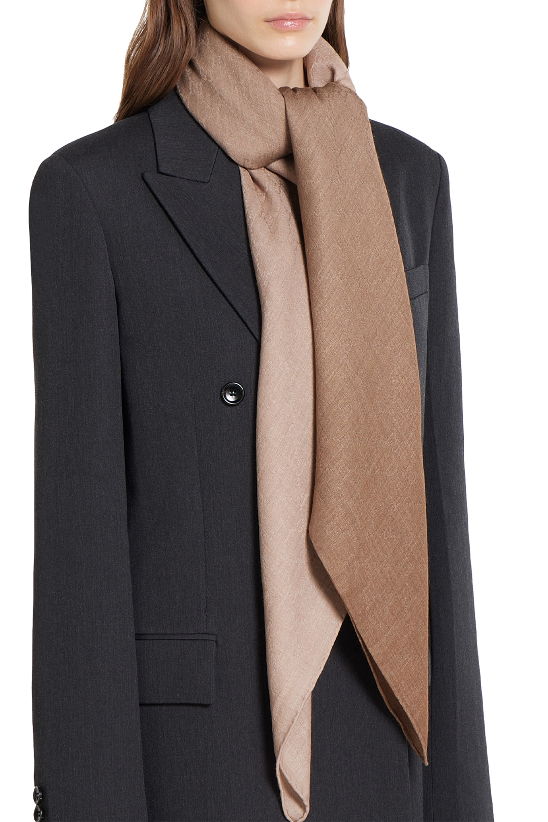 GG Wool Silk Jacquard Shawl