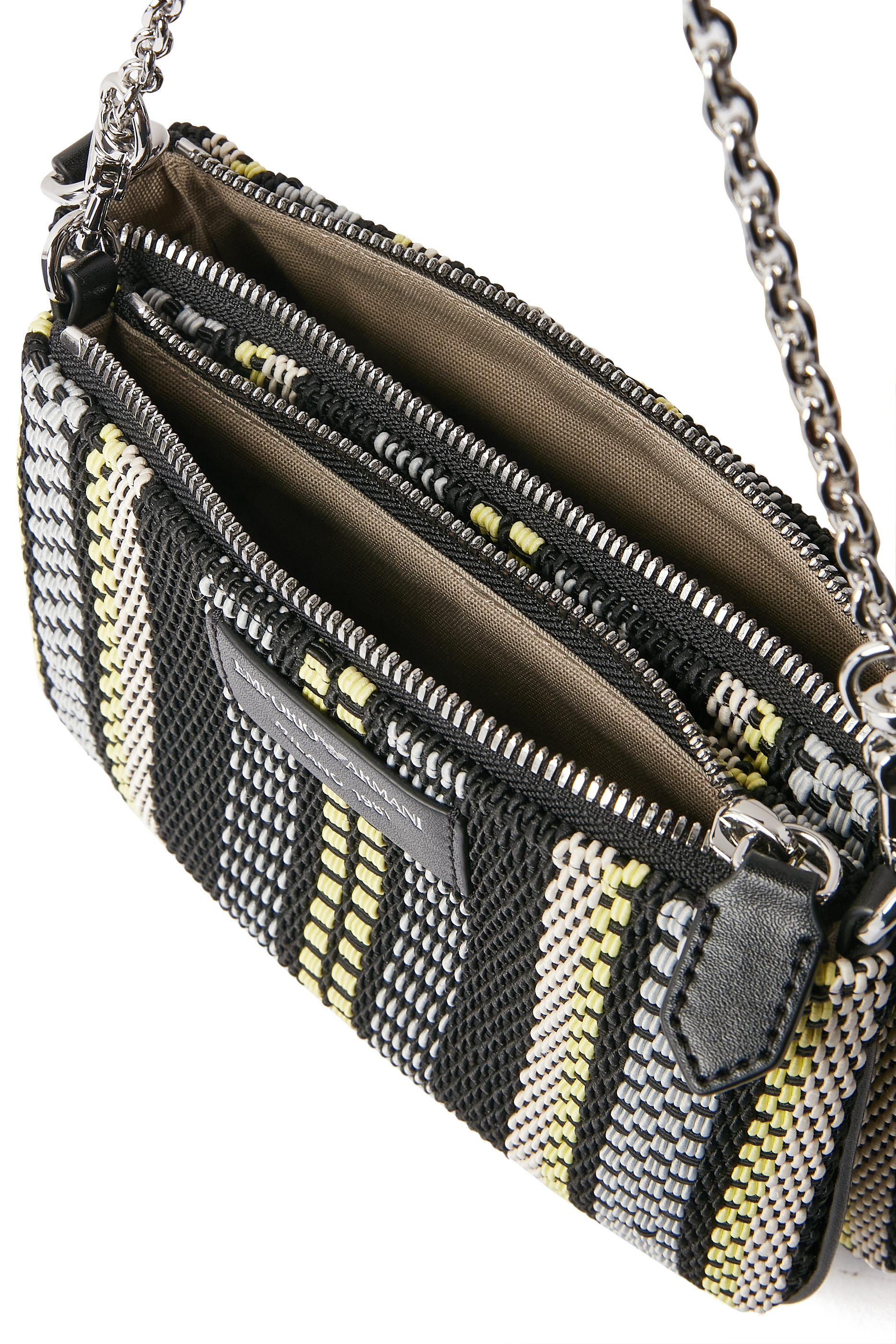 Basketweave Double Mini Shoulder Bag