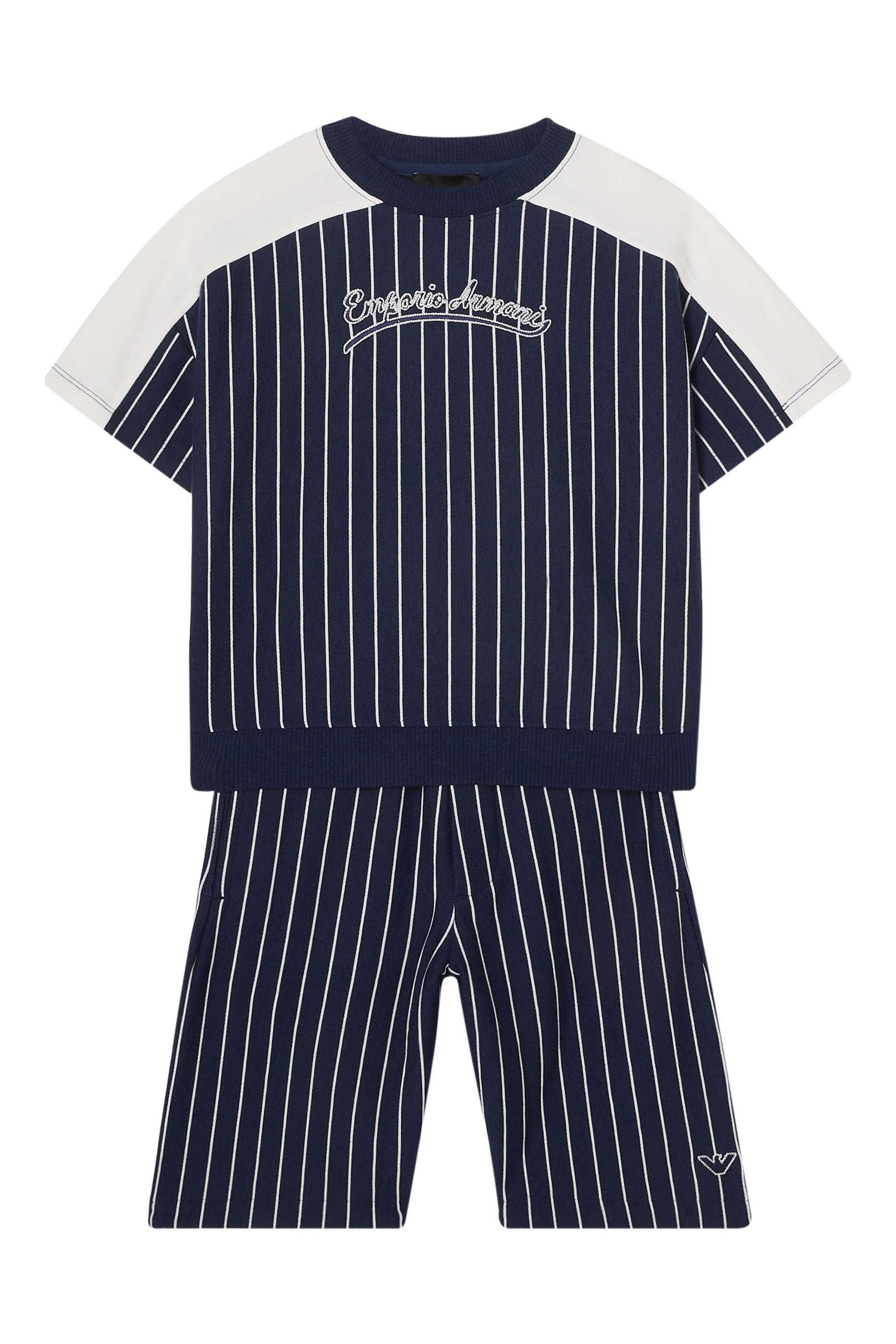 Kids Logo Striped T-Shirt and Shorts Set