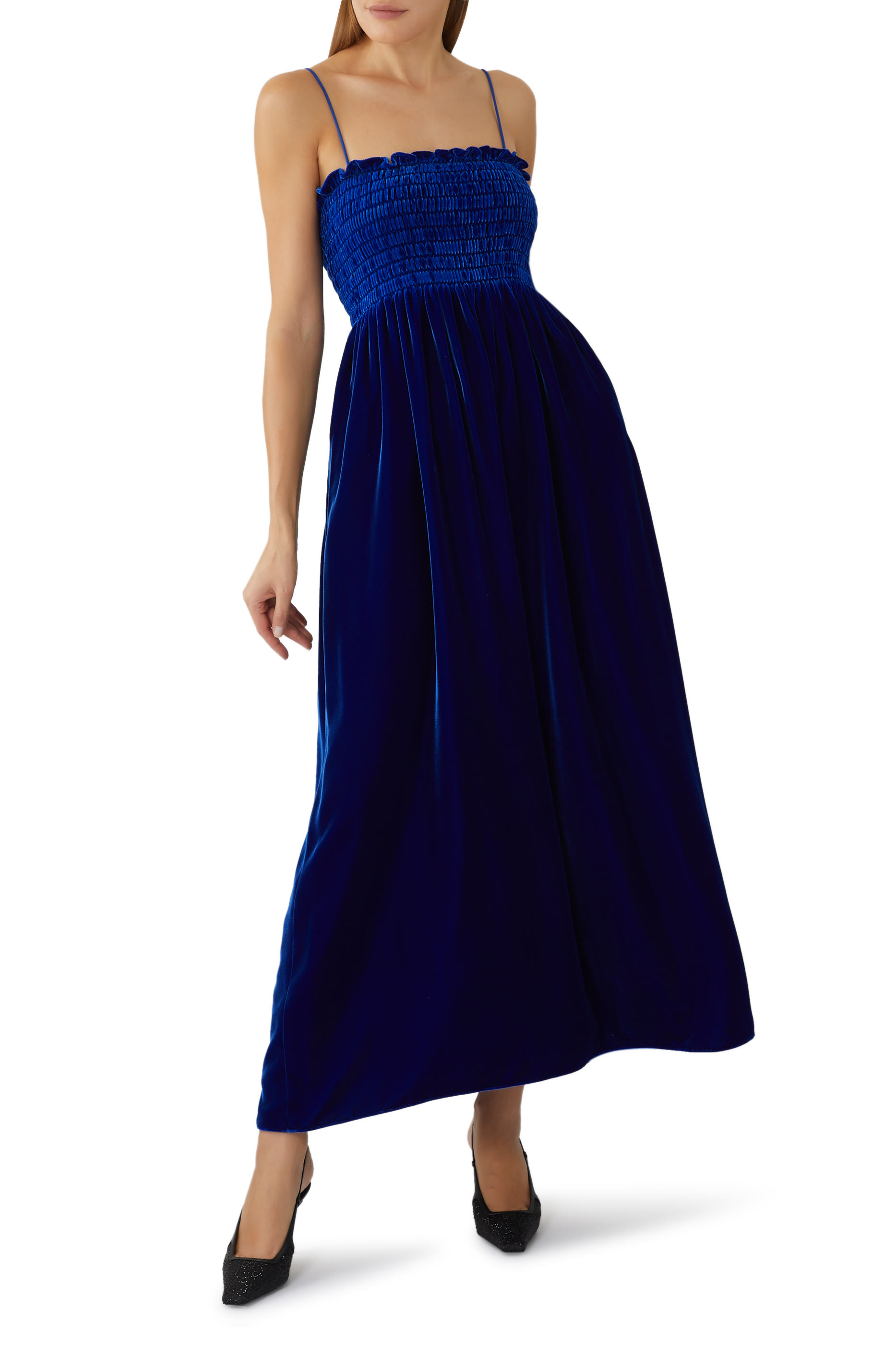 Maxi Silk & Velvet Dress