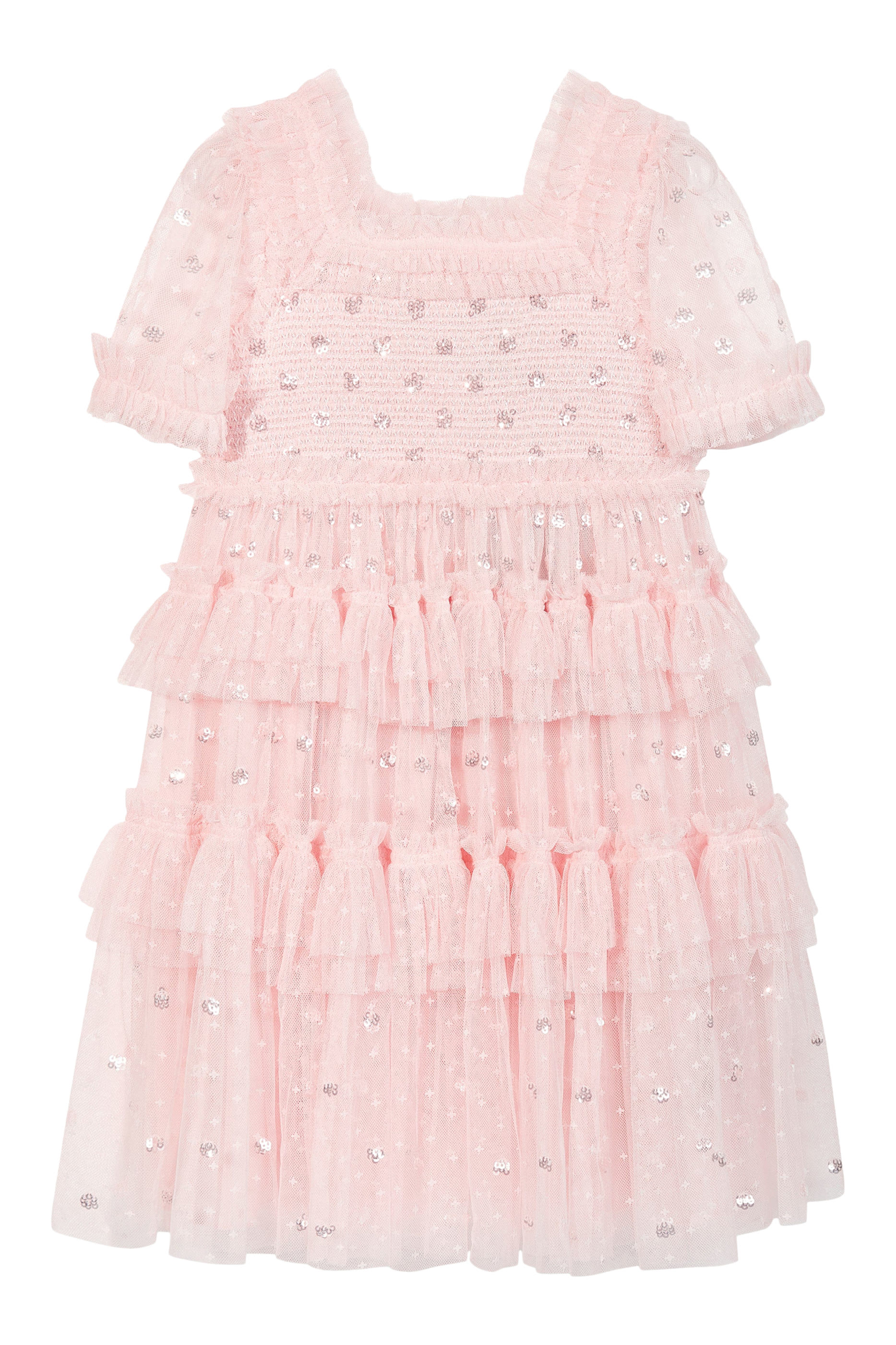 Kids Sequin Embellished Smocked Dress