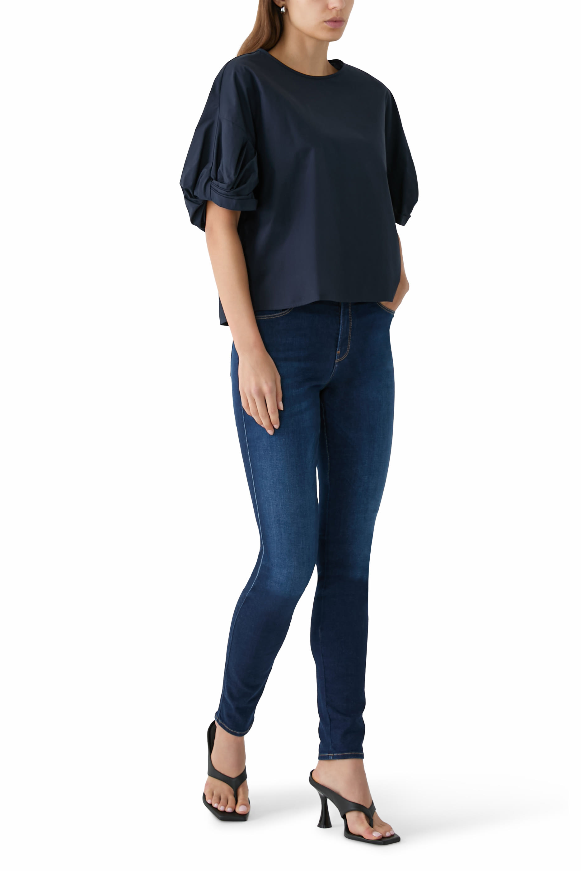 Twisted Sleeves Poplin Blouse