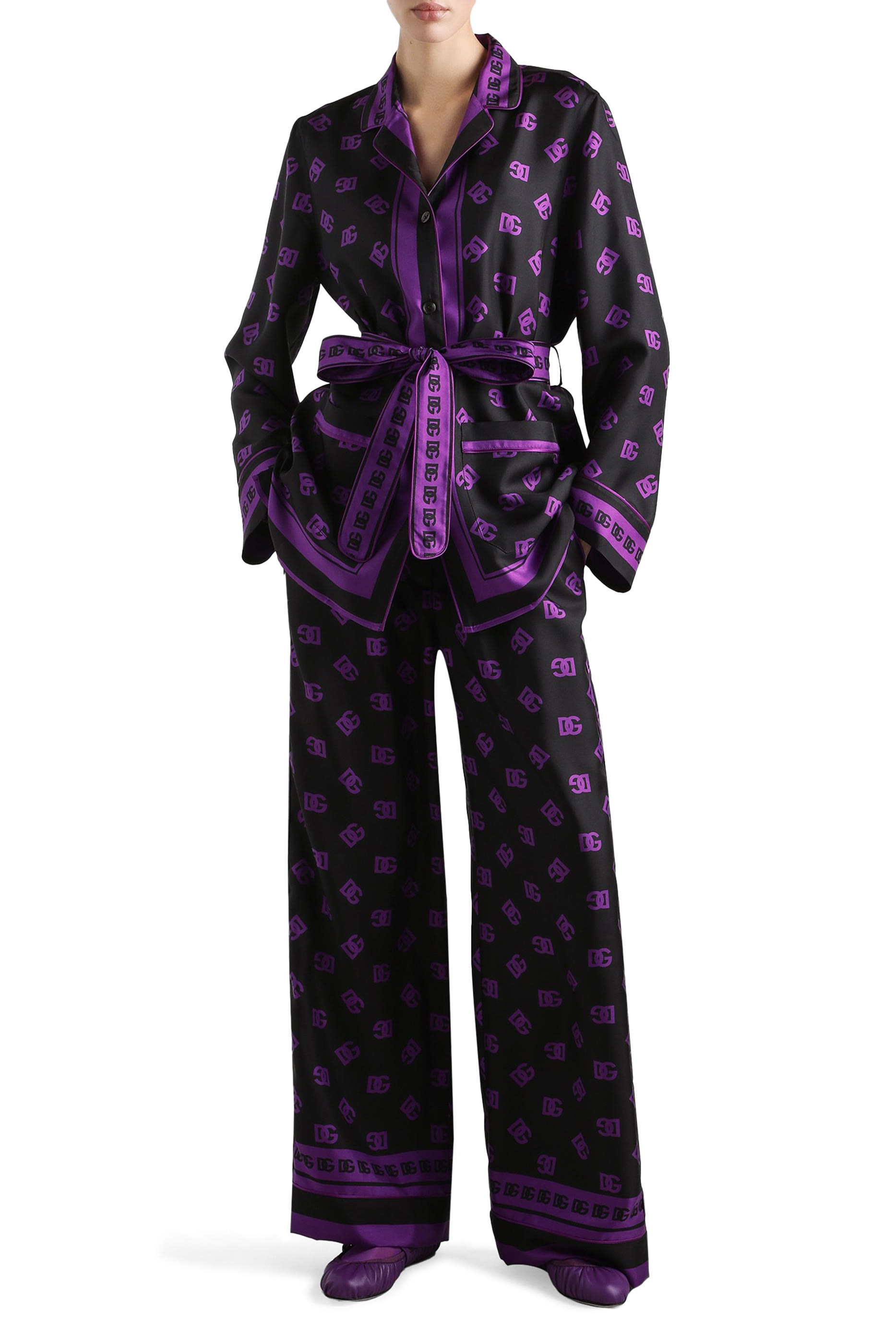 All-Over DG Logo Scarf Print Pajama Shirt