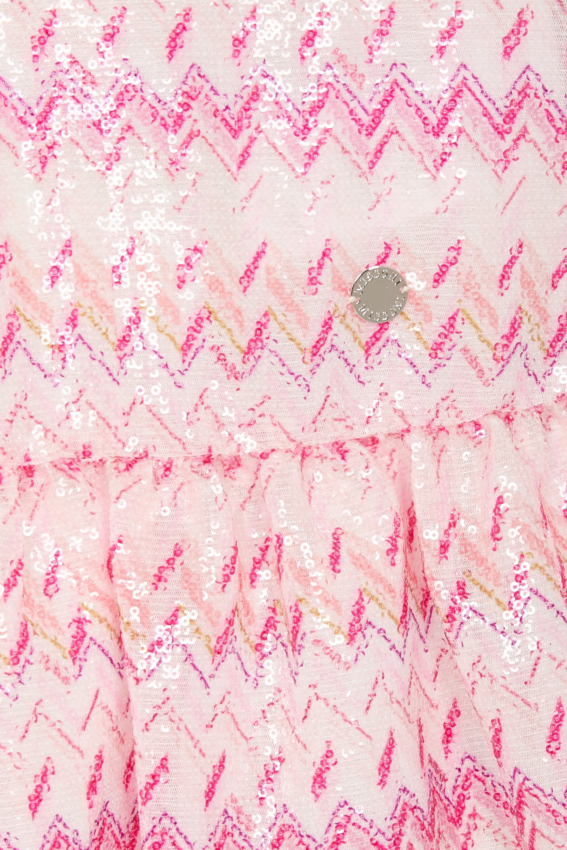Kids Zigzag Sequine Embellished Dress