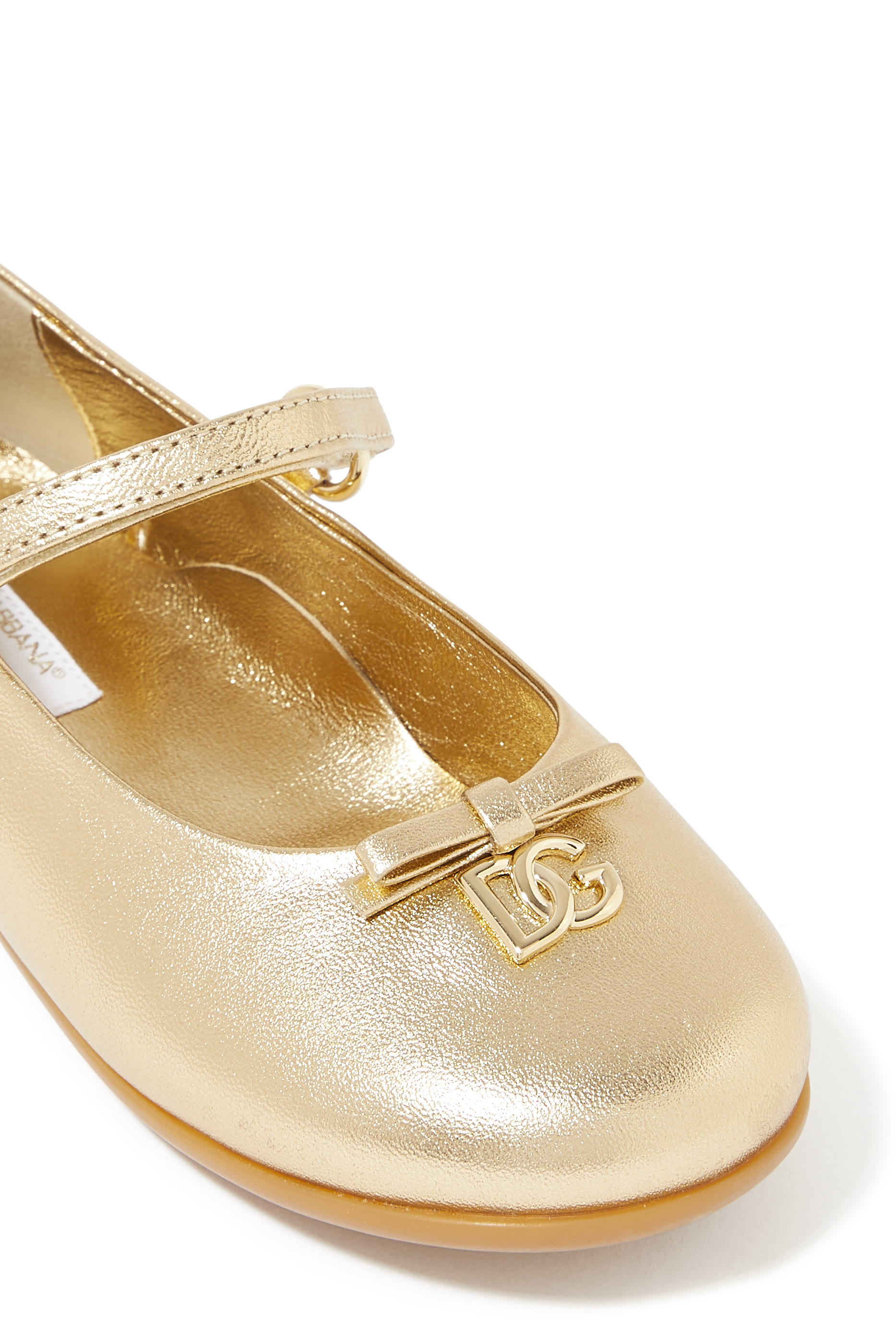 Kids Foiled Leather Ballet Flats
