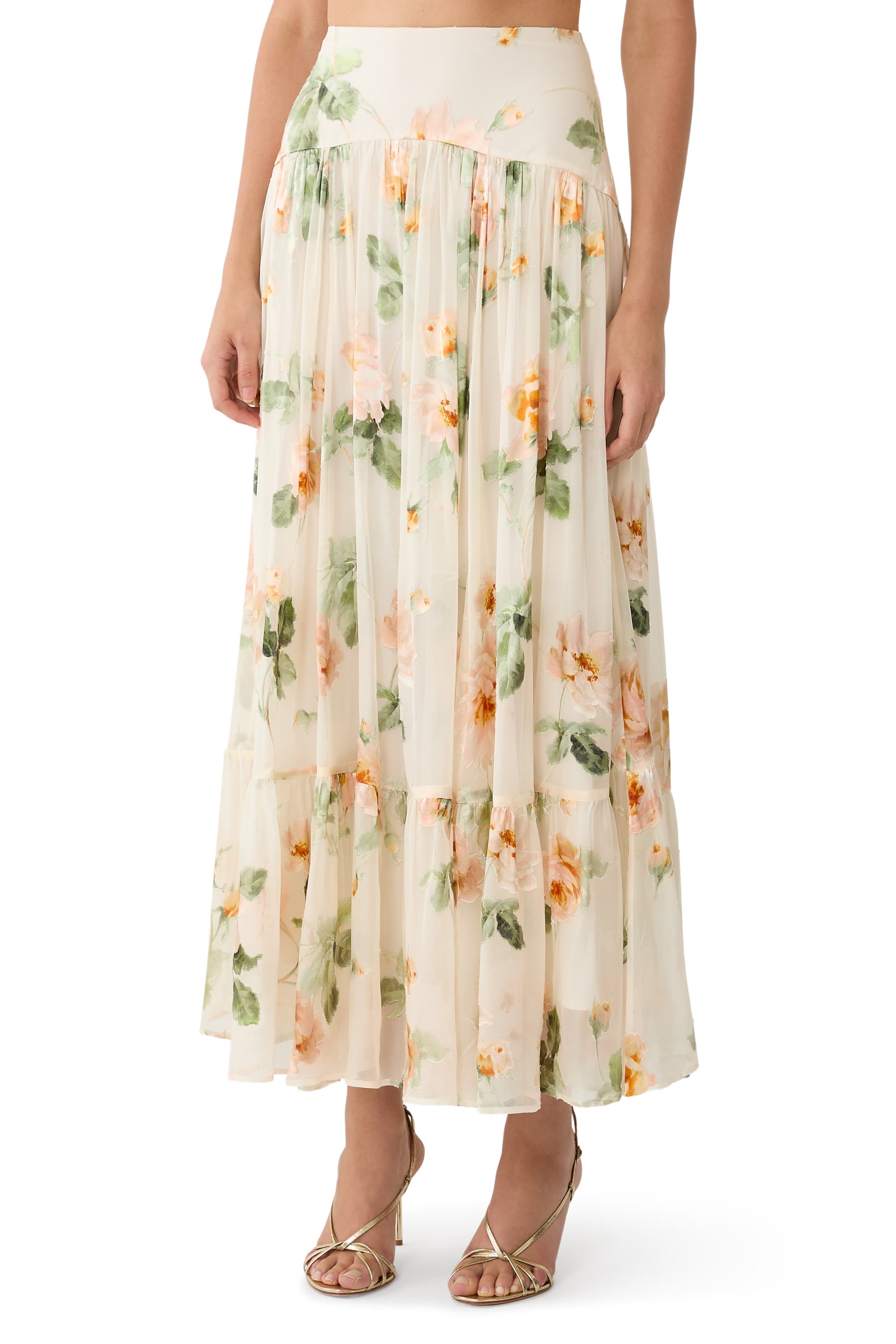 Carousel Burnout Midi Skirt