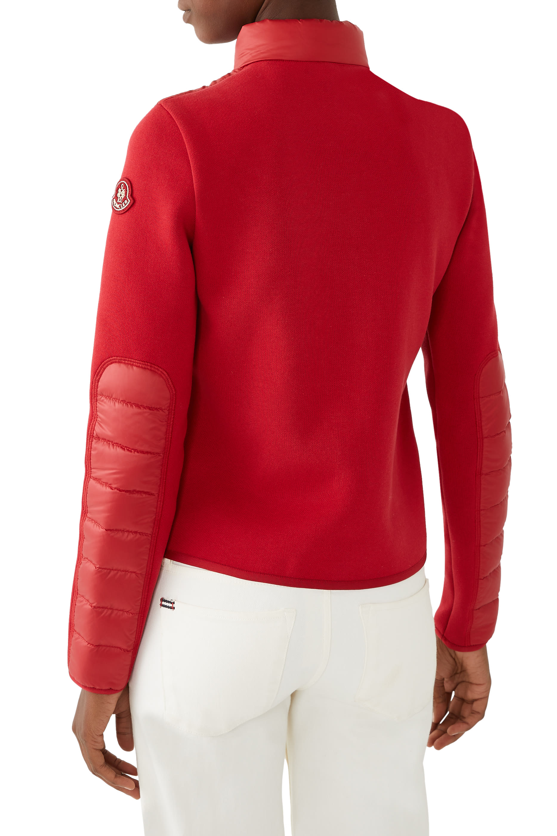 Padded Snake-Quilted Cotton Cardigan