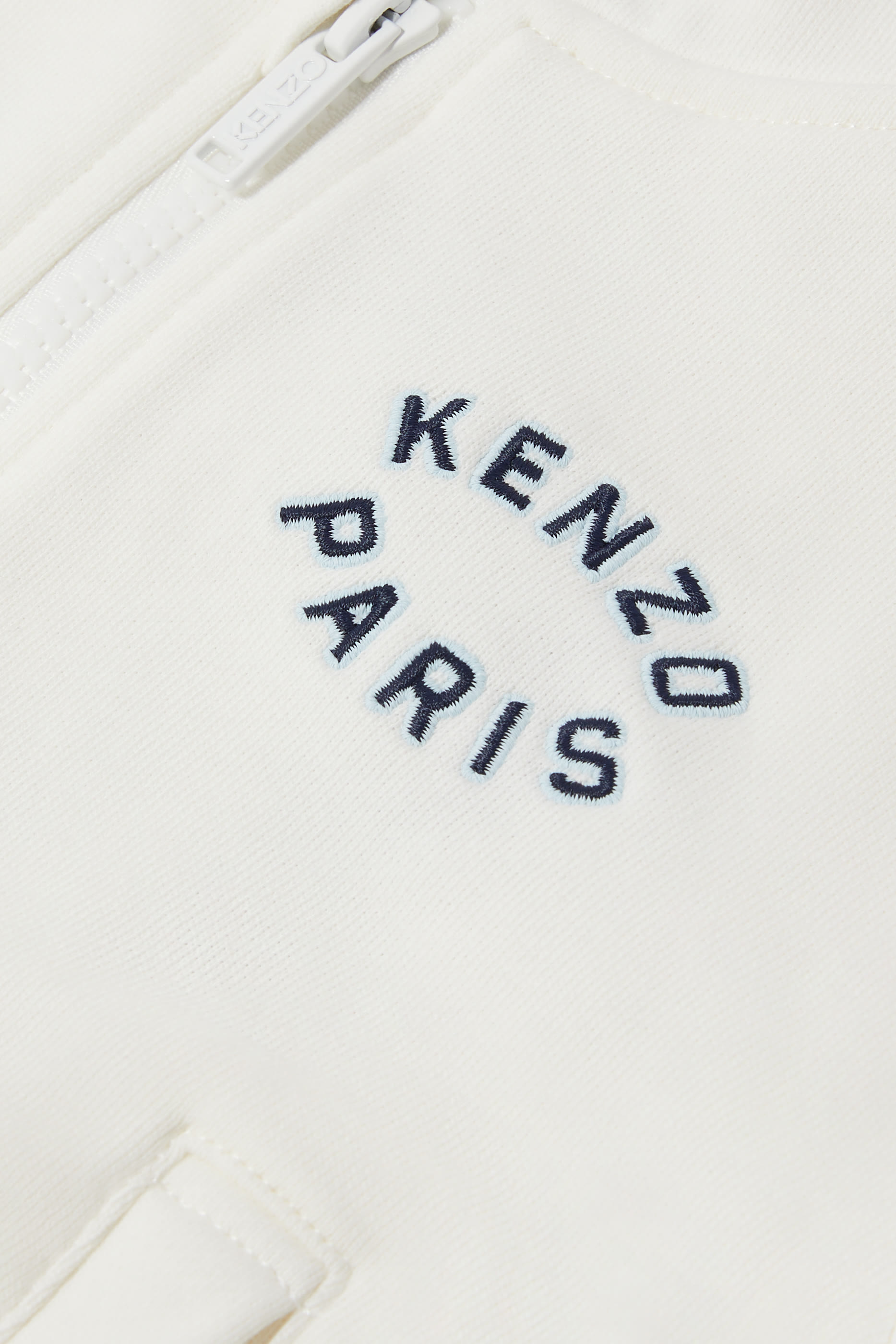 Kids Logo-Embroidery Zipped Hoodie